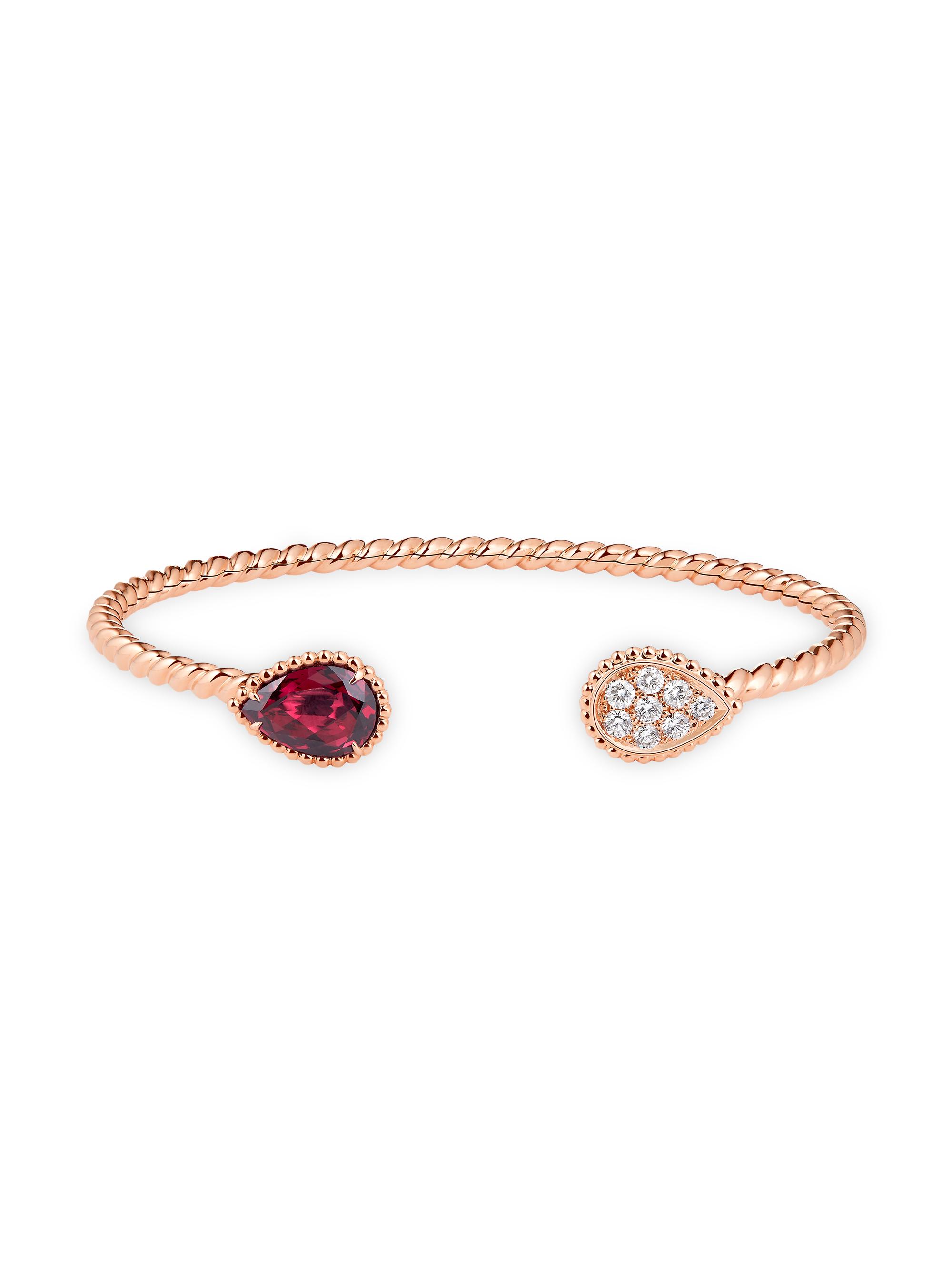 Boucheron Women's Serpent Bohème 18K Rose Gold, Rhodolite Garnet & 0.32 TCW Diamond Cuff - Pink Gold