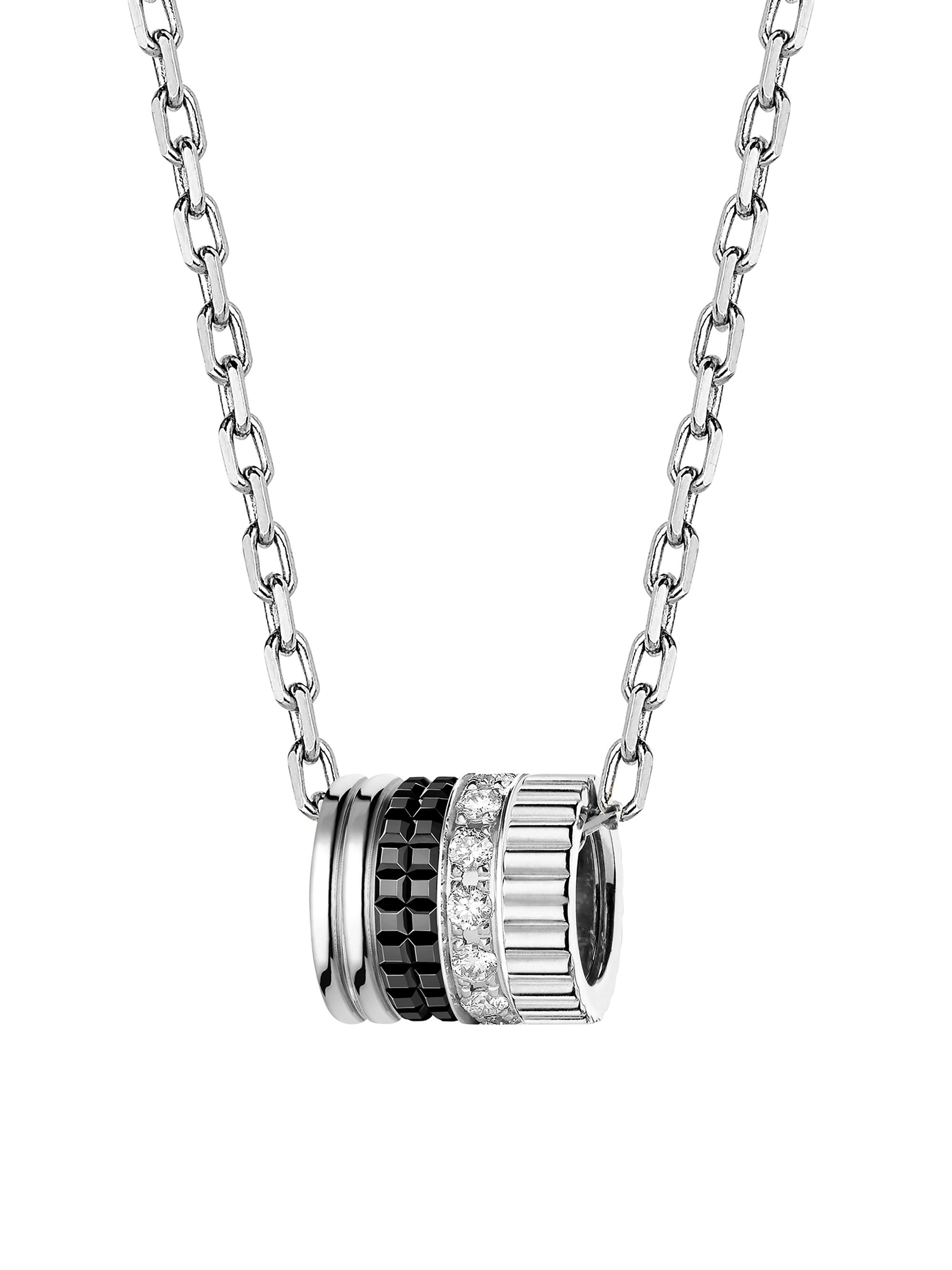Boucheron Quatre Black Edition 18K White Gold, PVD, & 0.17 TCW Diamond Pendant Necklace - White Gold