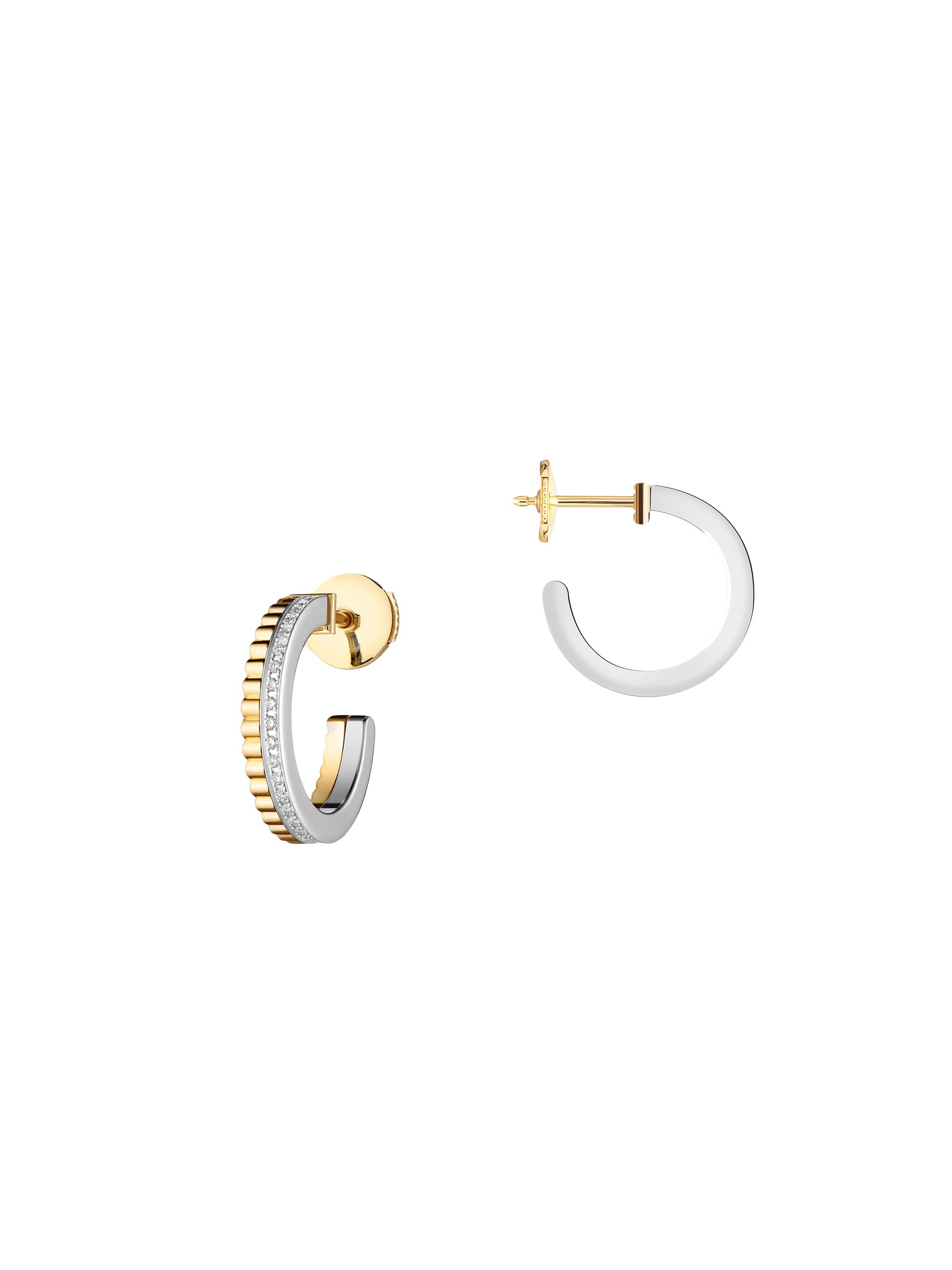 Boucheron Women's Quatre Radiant Edition Two-Tone 18K Gold & 0.24 TCW Diamond Hoop Earrings - Yellow Gold
