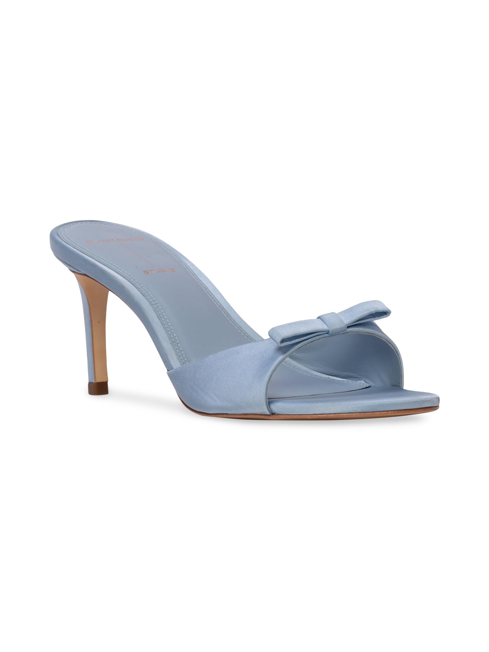 Black Suede Studio Albie 65MM Satin Mule Sandals | Saks Fifth Avenue