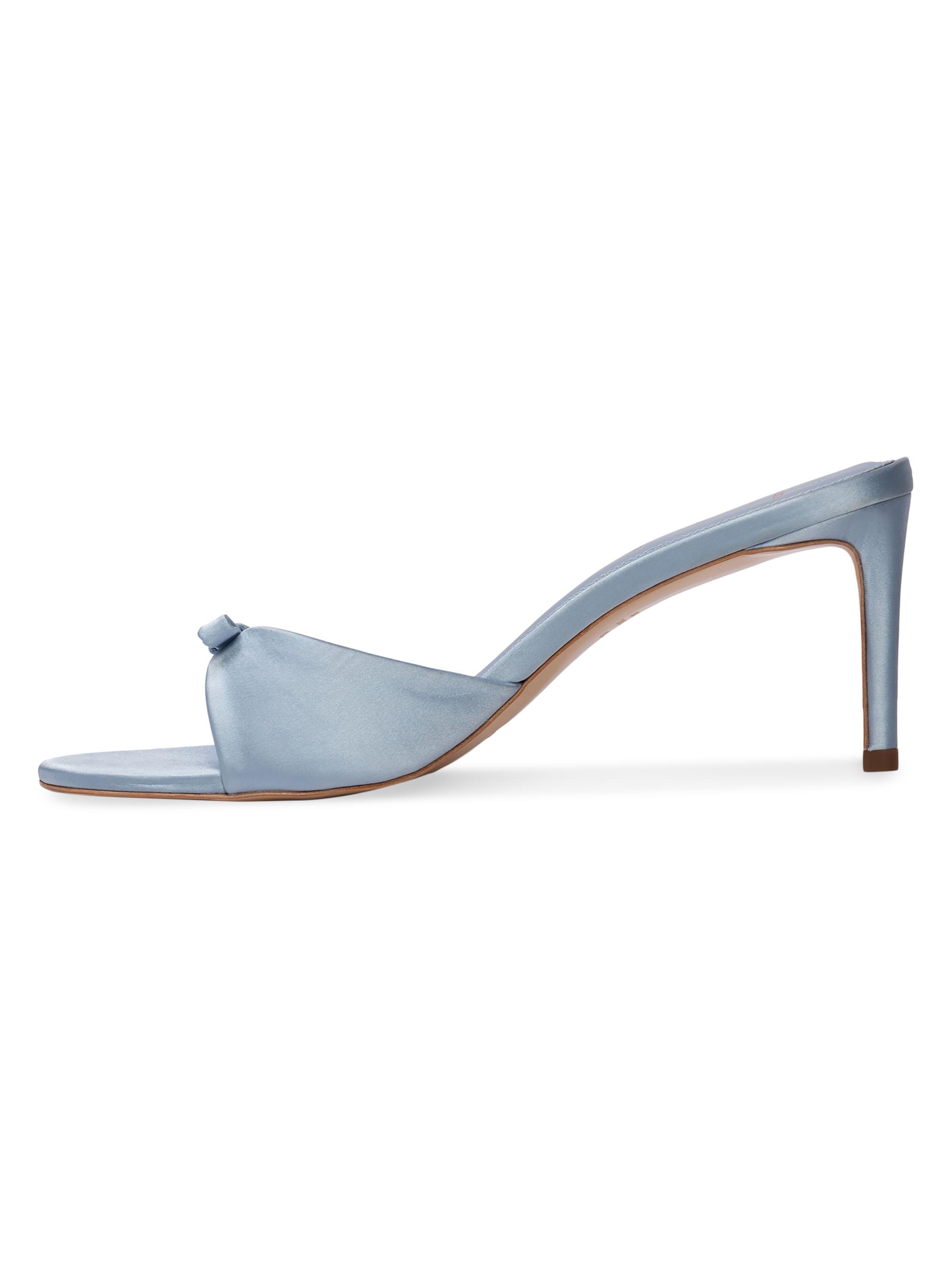 Black Suede Studio Albie 65MM Satin Mule Sandals | Saks Fifth Avenue