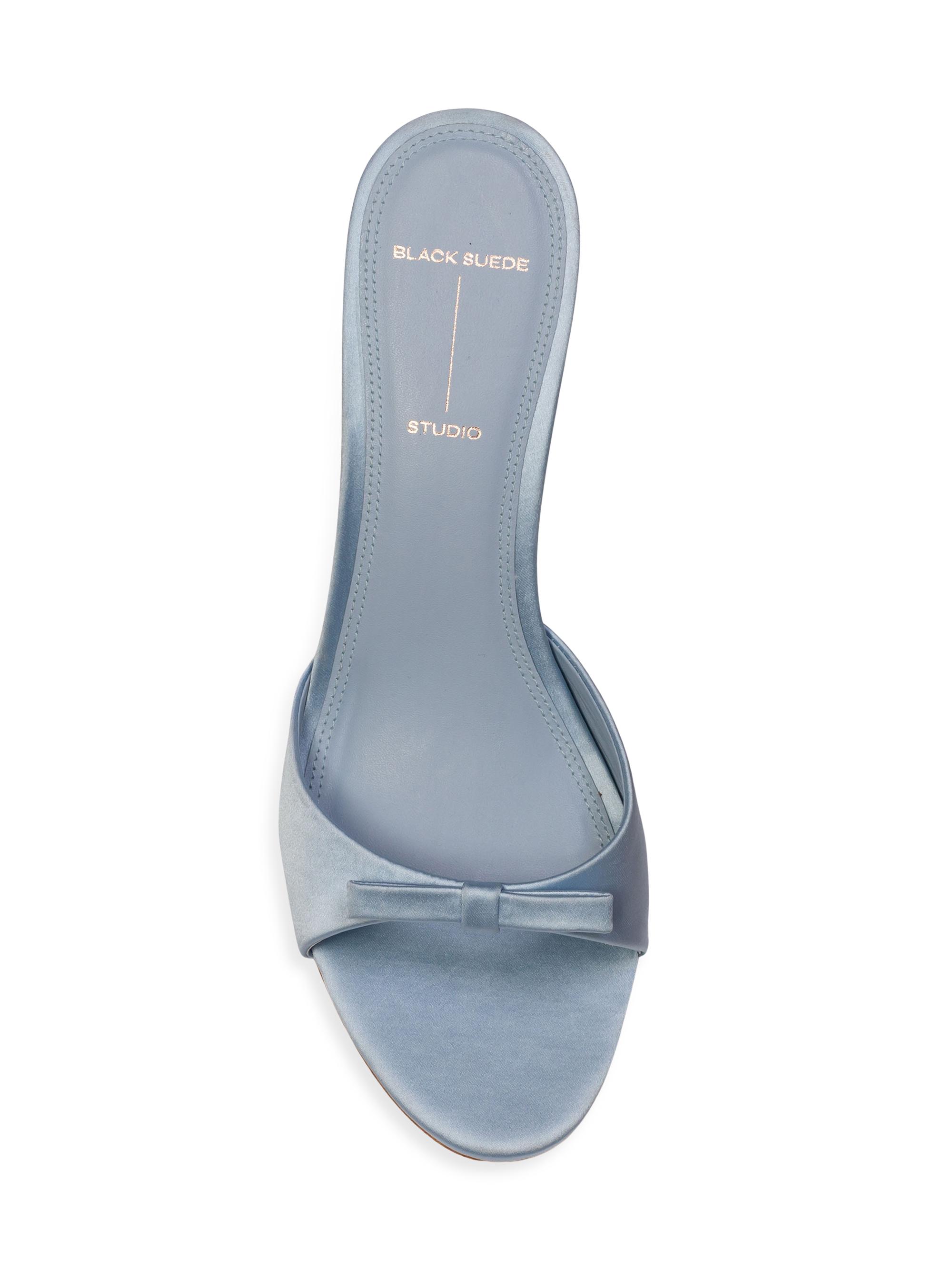 Black Suede Studio Albie 65MM Satin Mule Sandals | Saks Fifth Avenue