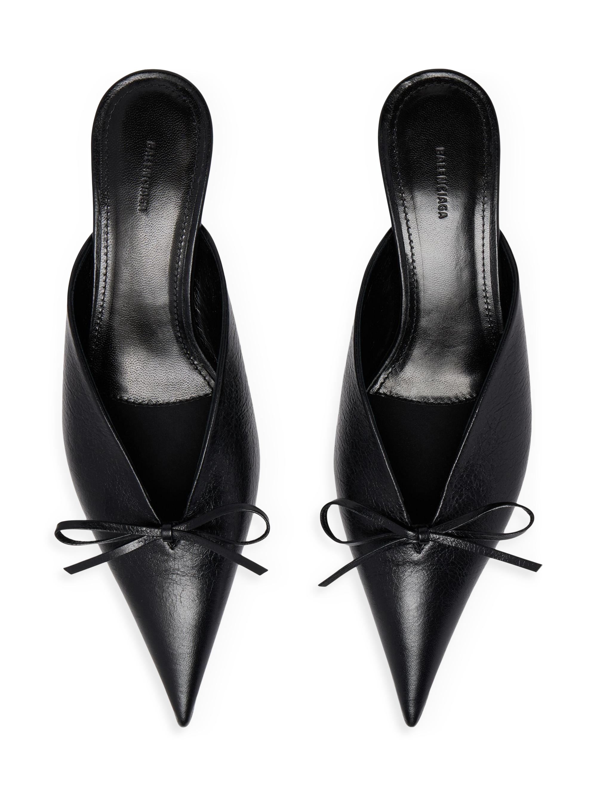 BALENCIAGA Knife Bow 40mm ミュール ブラック Balenciaga Knife Bow 40MM Mule Heels | Saks Fifth Avenue