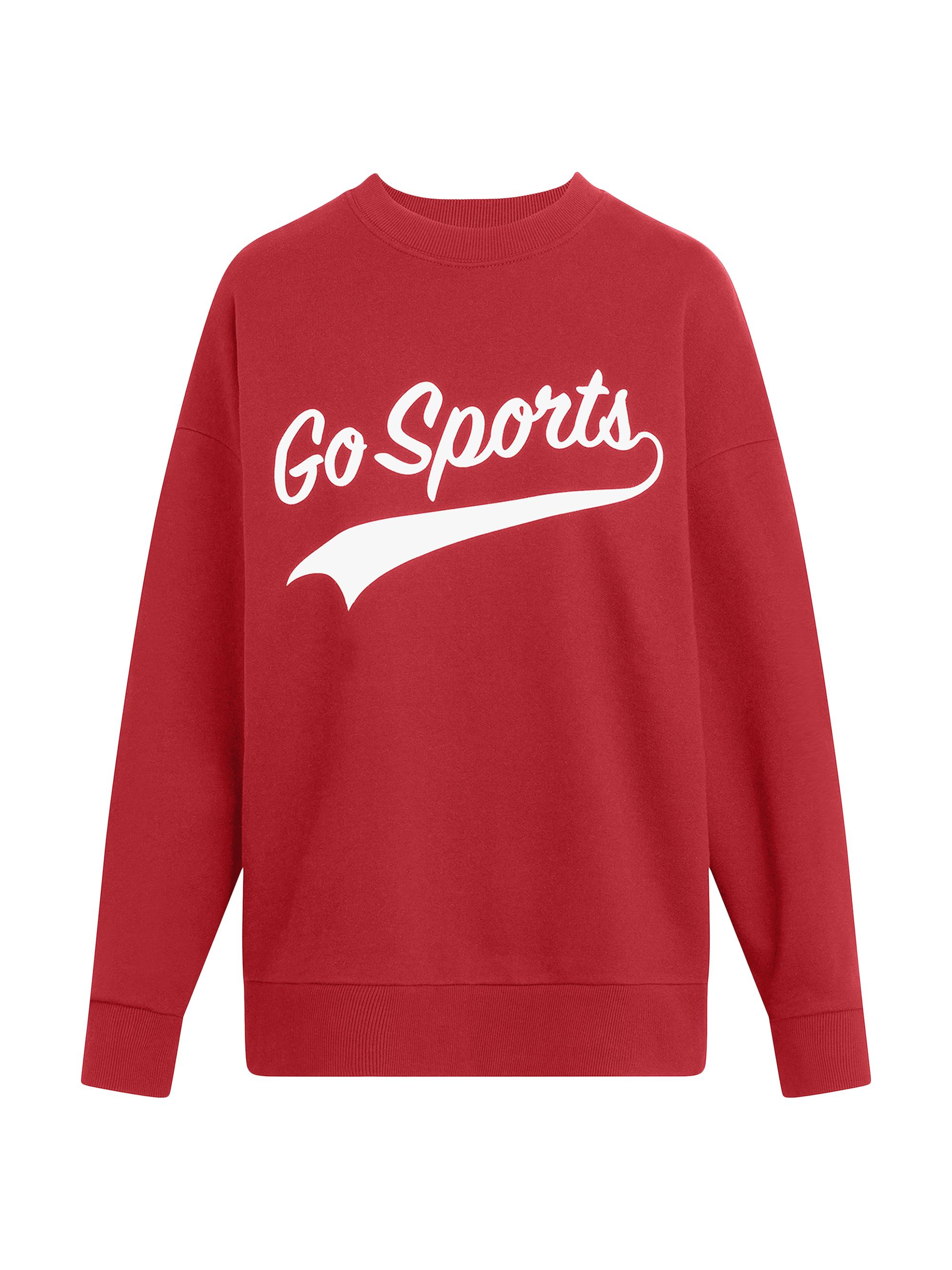 Favorite Daughter Women's Go Sports Crewneck Sweatshirt - Red