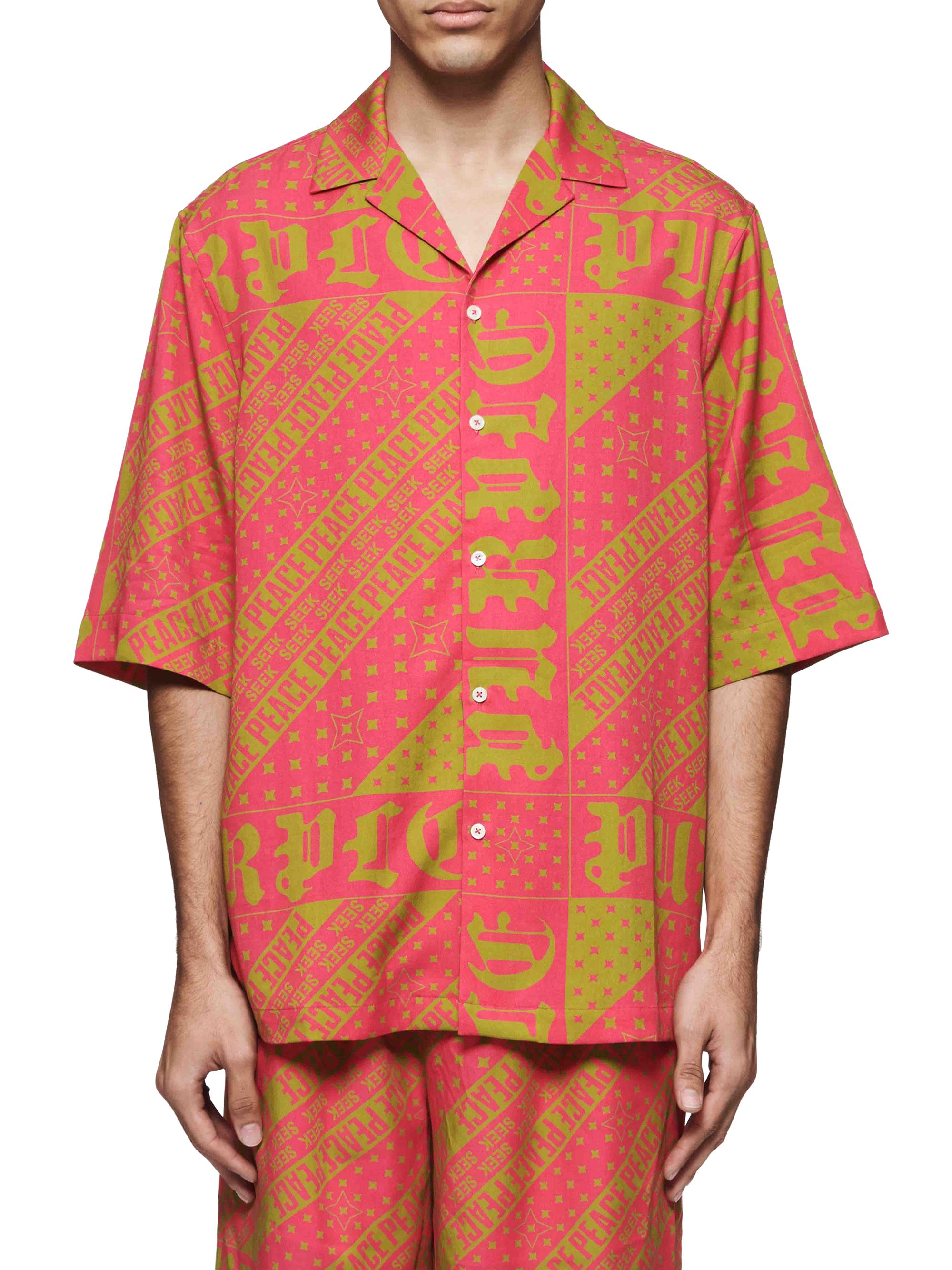 Purple Brand Men's Seek Peace Camp Shirt - Pink