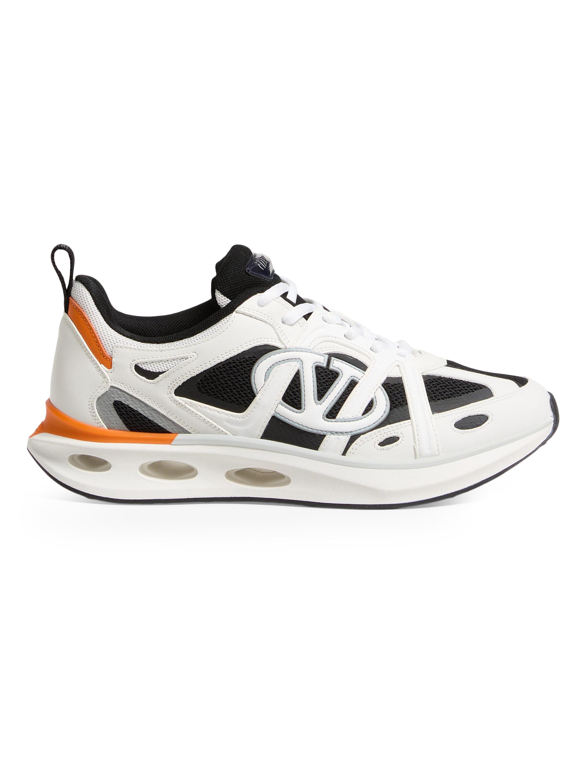 Valentino Garavani Men's VLogo Easyjog Low-Top Sneakers in Calfskin - White