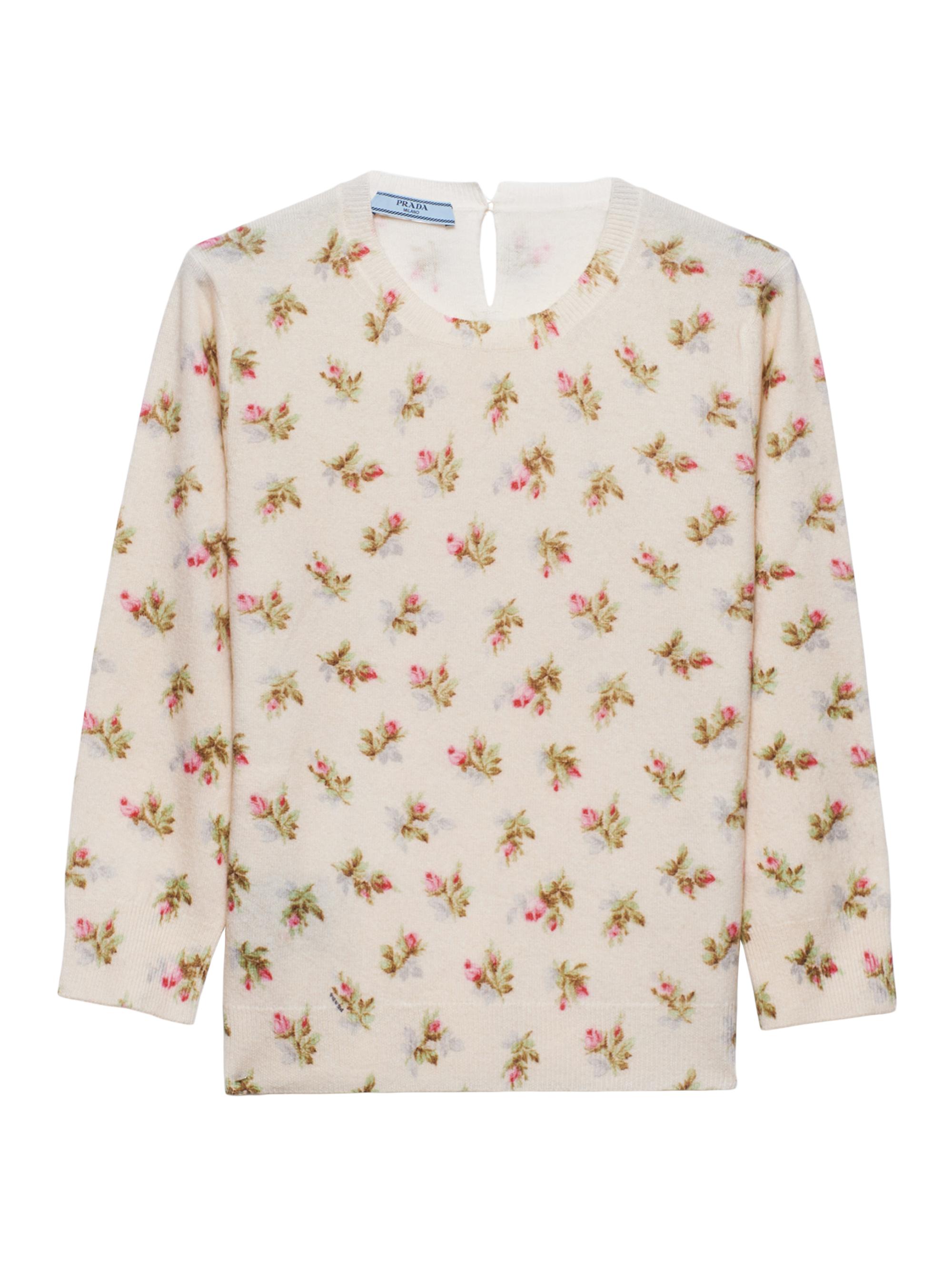 Prada Women's Wool Crewneck Sweater - Beige