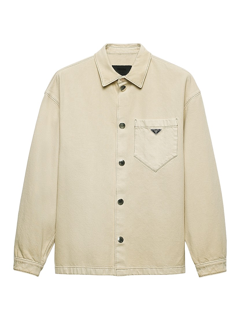 Shop Prada Worn Bull Denim Shirt | Saks Fifth Avenue Shop Prada Worn Bull Denim Shirt | Saks Fifth Avenue