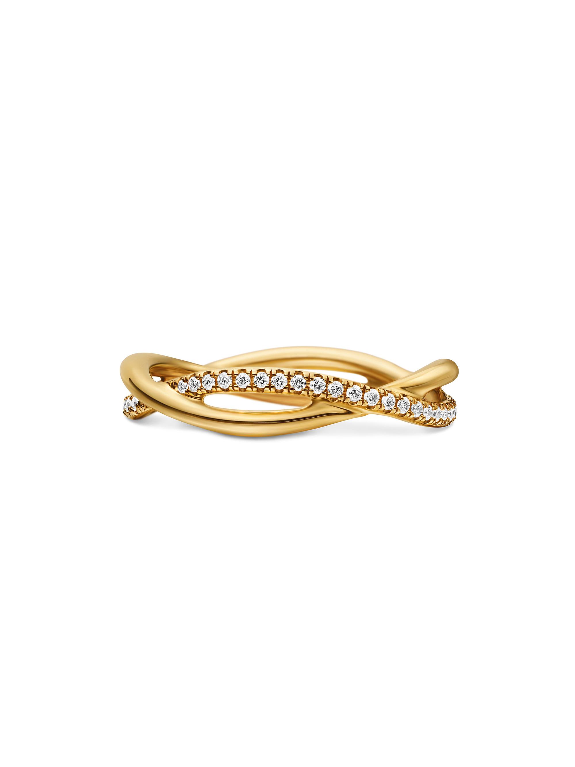 David Yurman Women's Infinity Band Ring in 1K Yellow Gold - Diamond
