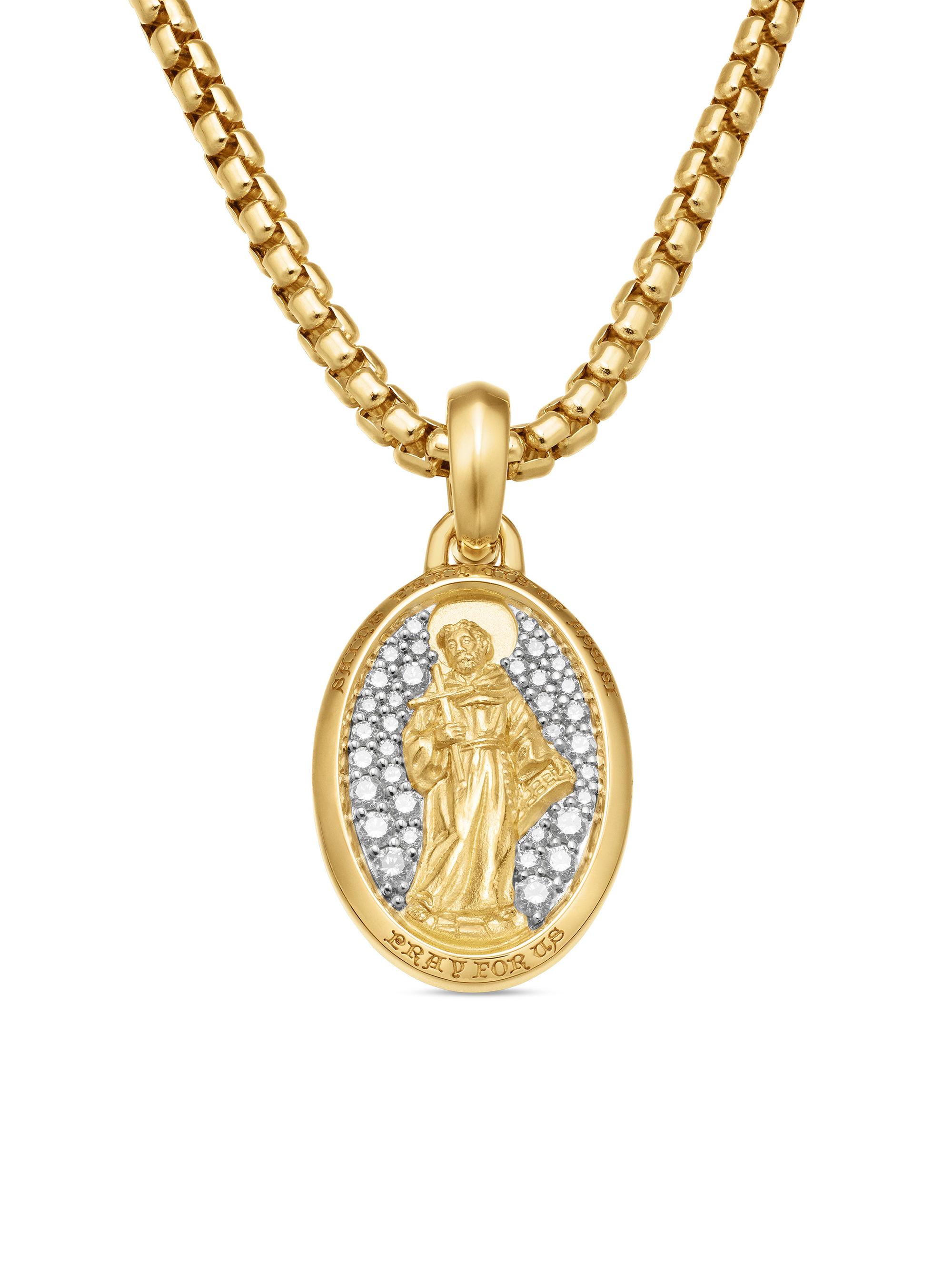 David Yurman Women's St. Francis Amulet in 18K Yellow Gold with Diamonds, 18.8MM - Diamond