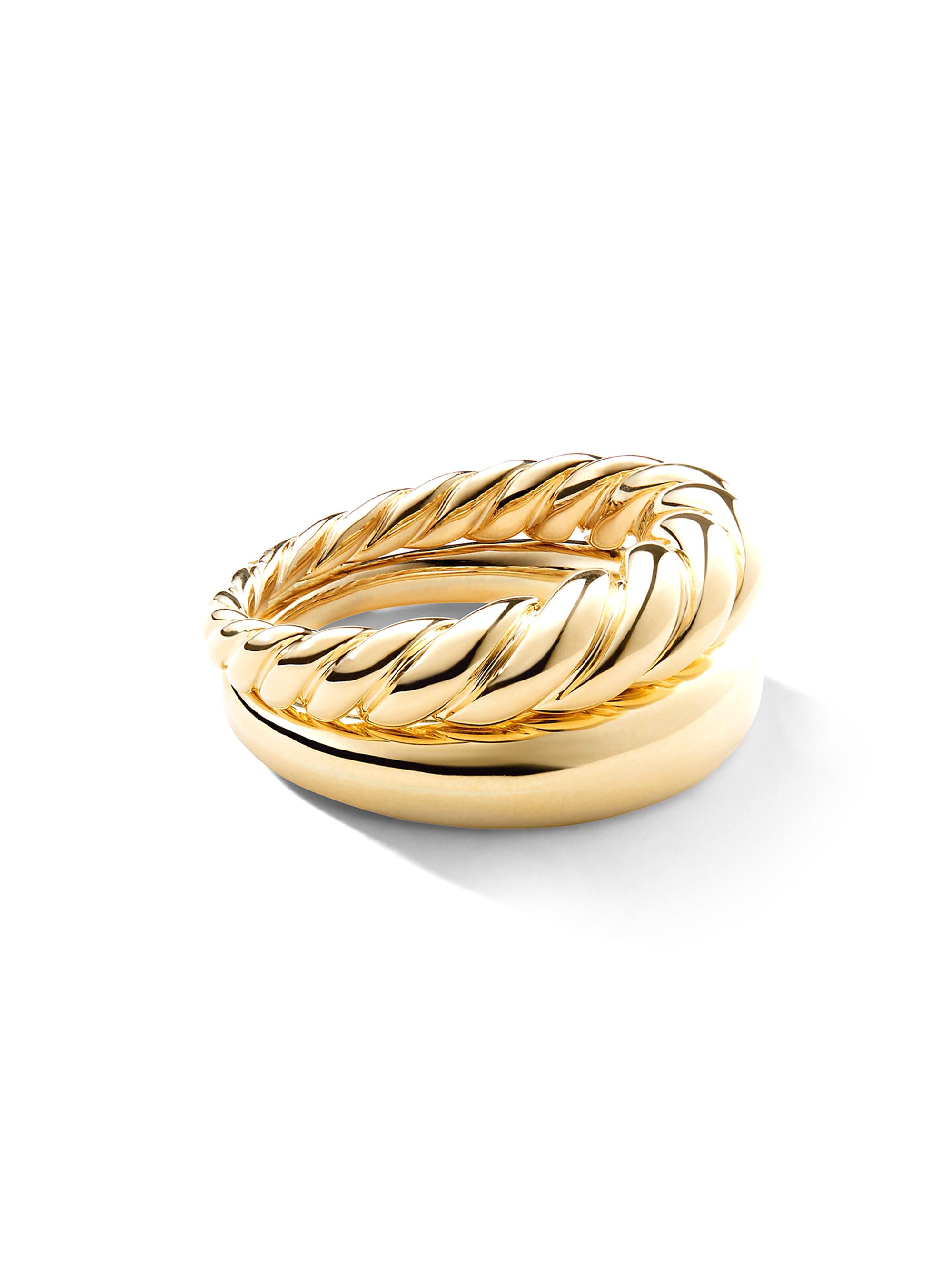 David Yurman Women's Pure Form Stack Rings in 18K Yellow Gold, 11MM - Gold