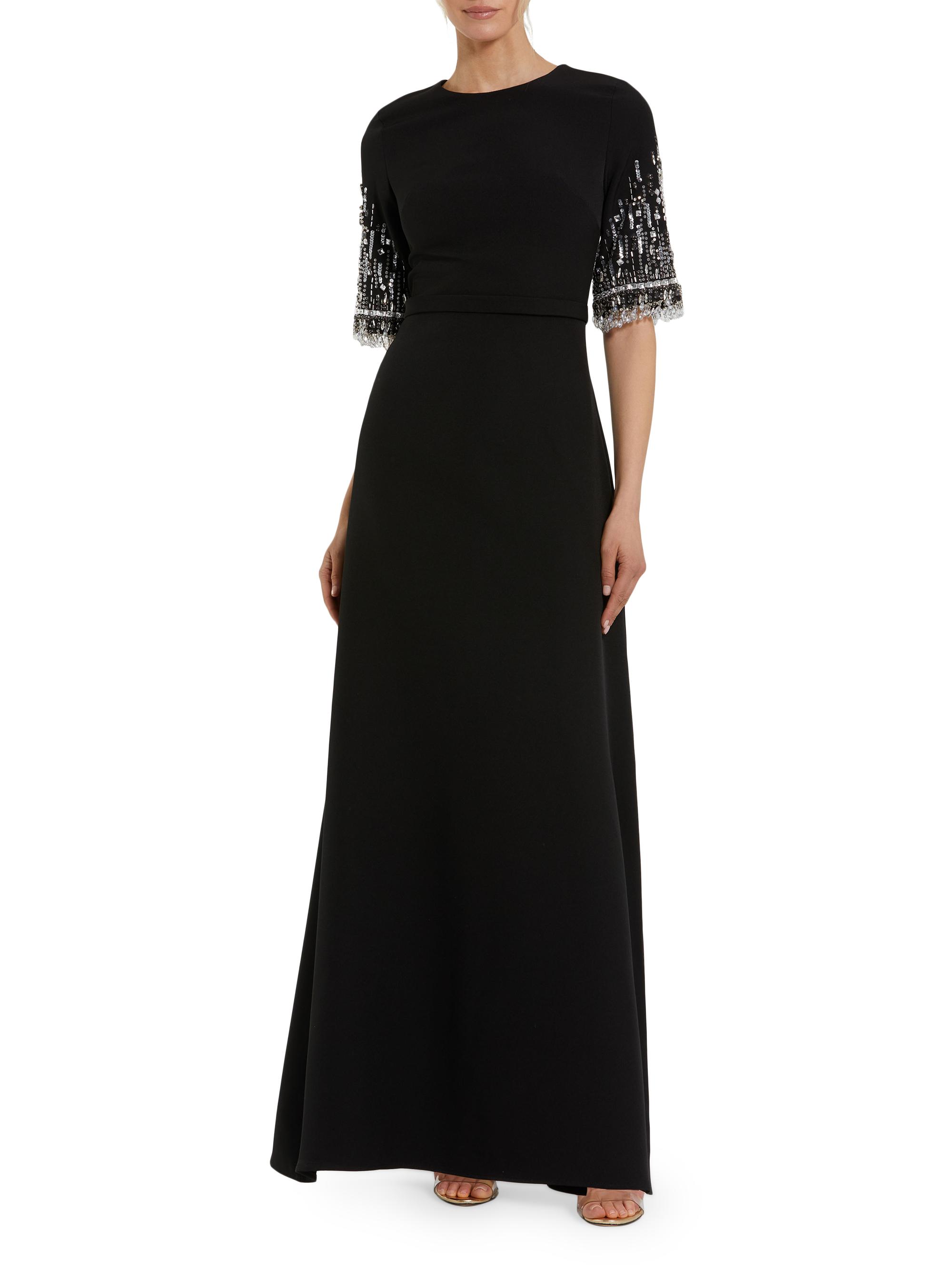 Mac Duggal Beaded Jersey Long-Sleeve Gown | Saks Fifth Avenue