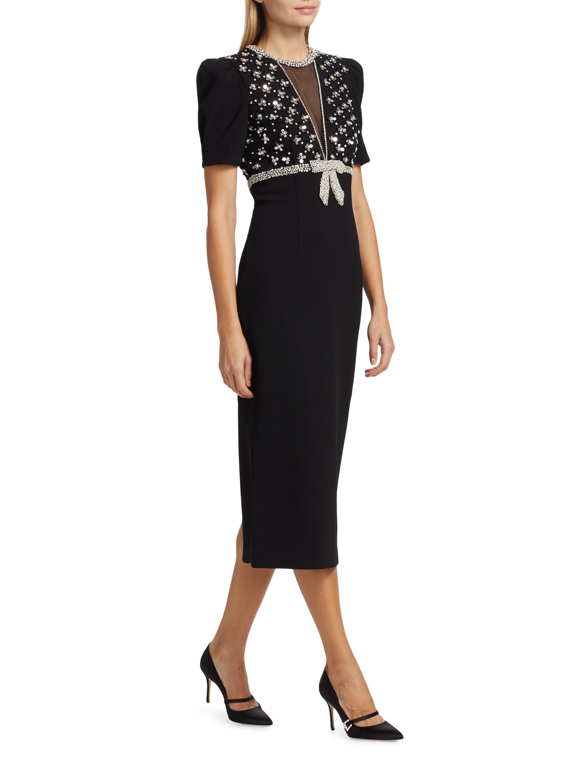 Rebecca Vallance Arianna Embellished Midi-Dress Saks Fifth Avenue