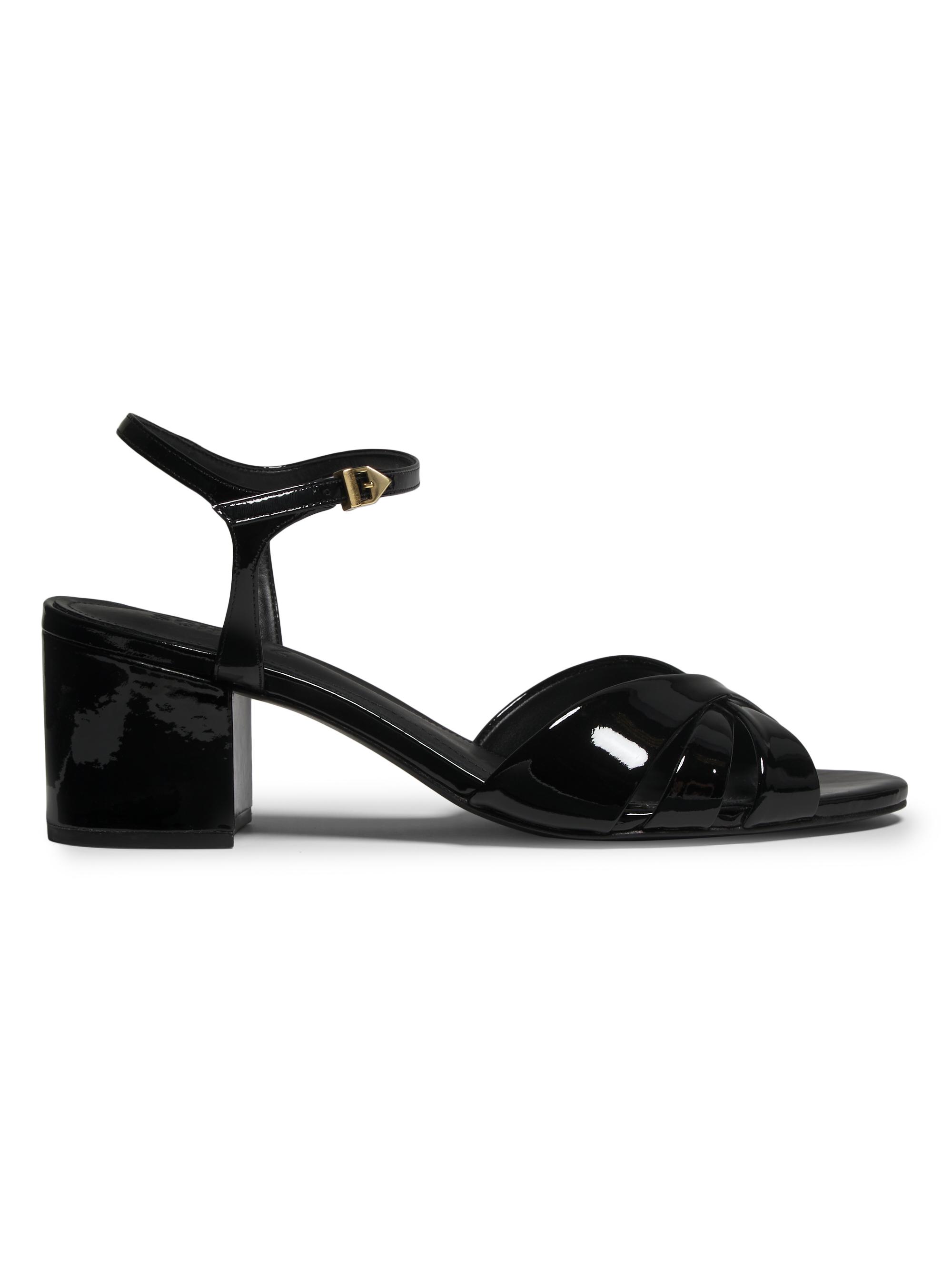Schutz Women's Keefa 65MM Patent Leather Block Heel Sandals - Black