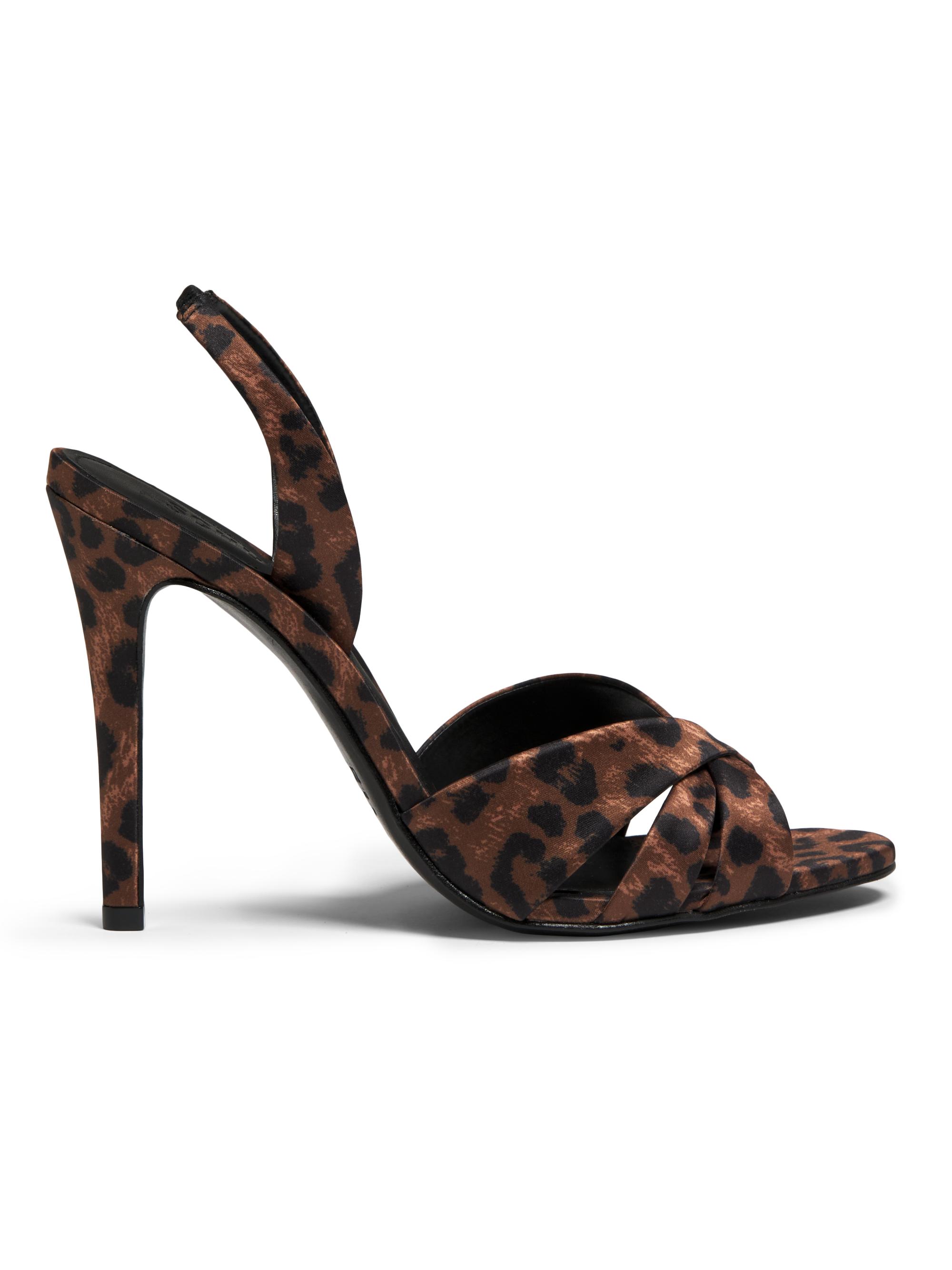 Schutz Women's Keefa 100MM Leopard-Printed Satin Slingback Sandals - Natural
