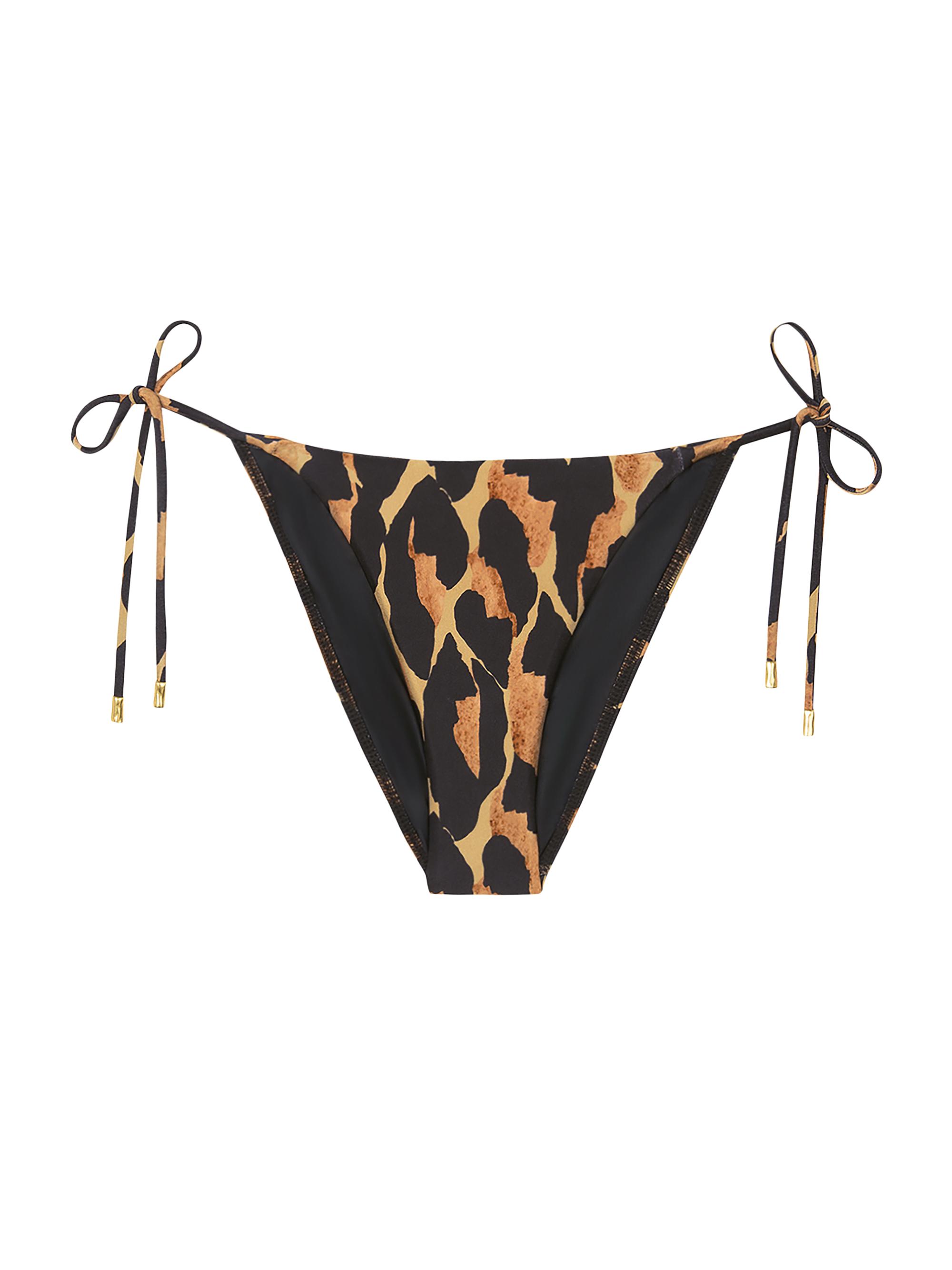 ViX by Paula Hermanny Women's Camu Leopard Side-Tie Full Bikini Bottoms