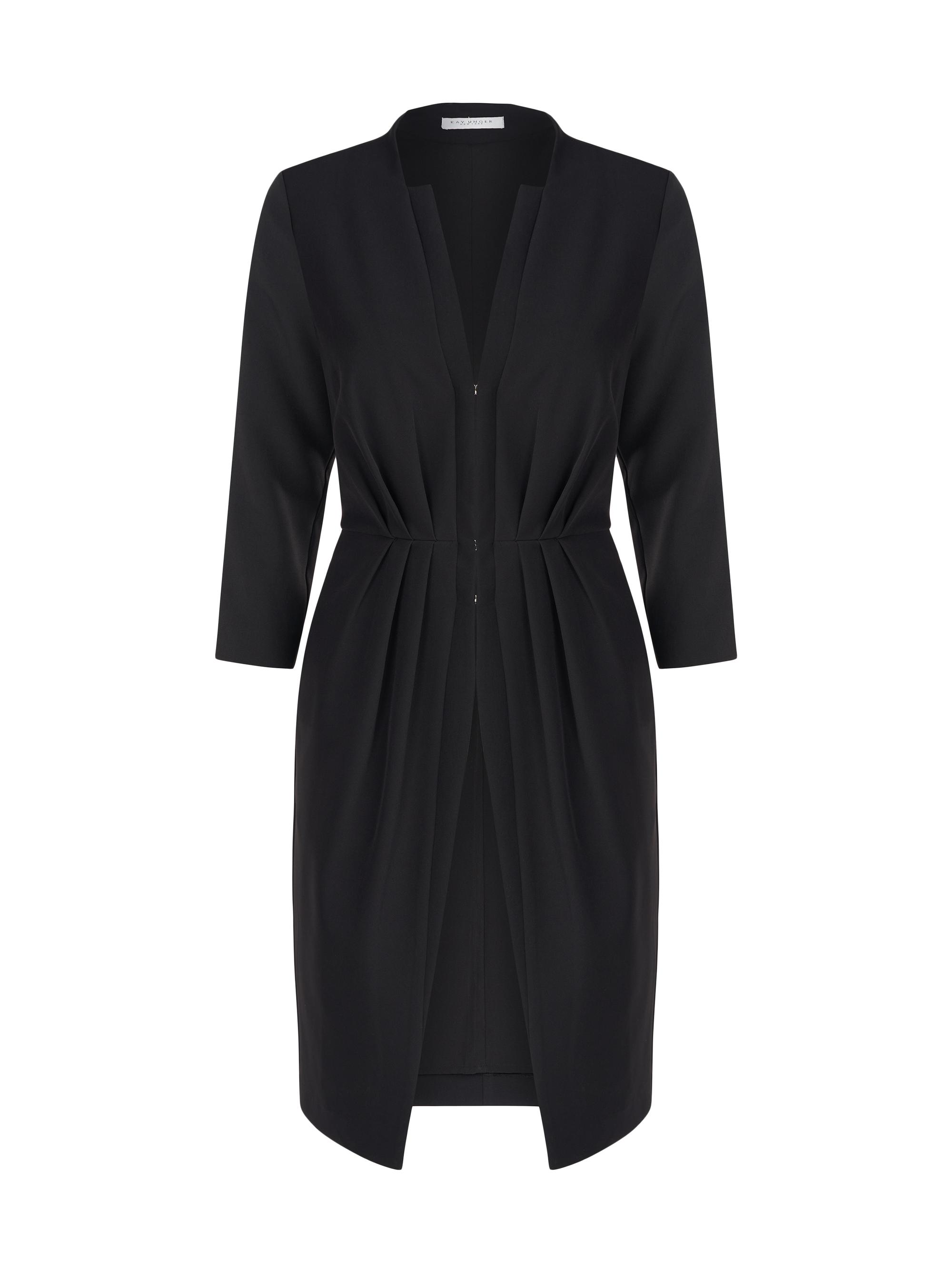 Kay Unger Women's Valoria Pleated Crepe Jacket - Black