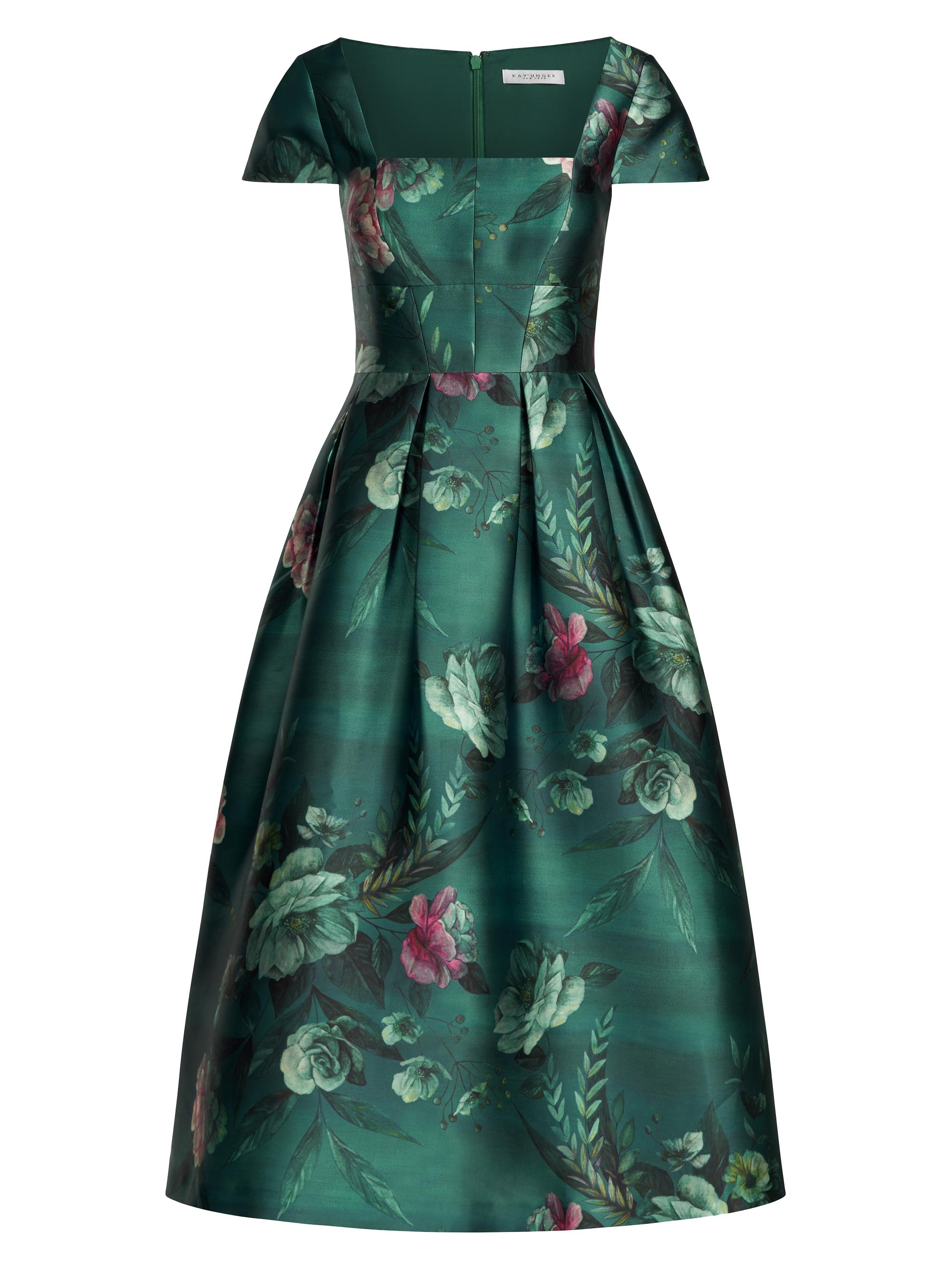 Kay Unger Women's Tierney Tea-Length Dress - Light Emerald