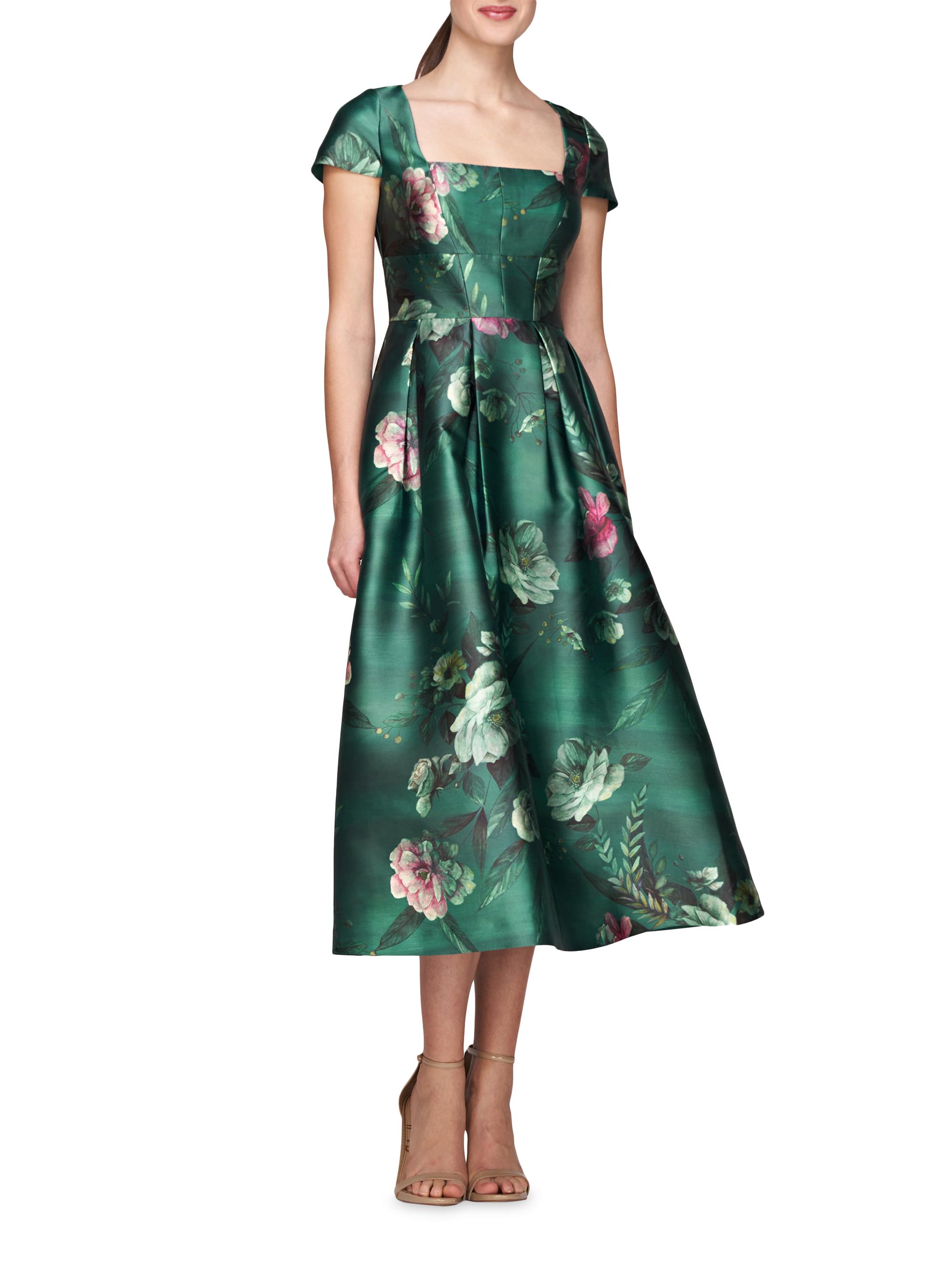 Kay Unger Tierney Tea-Length Dress | Saks Fifth Avenue