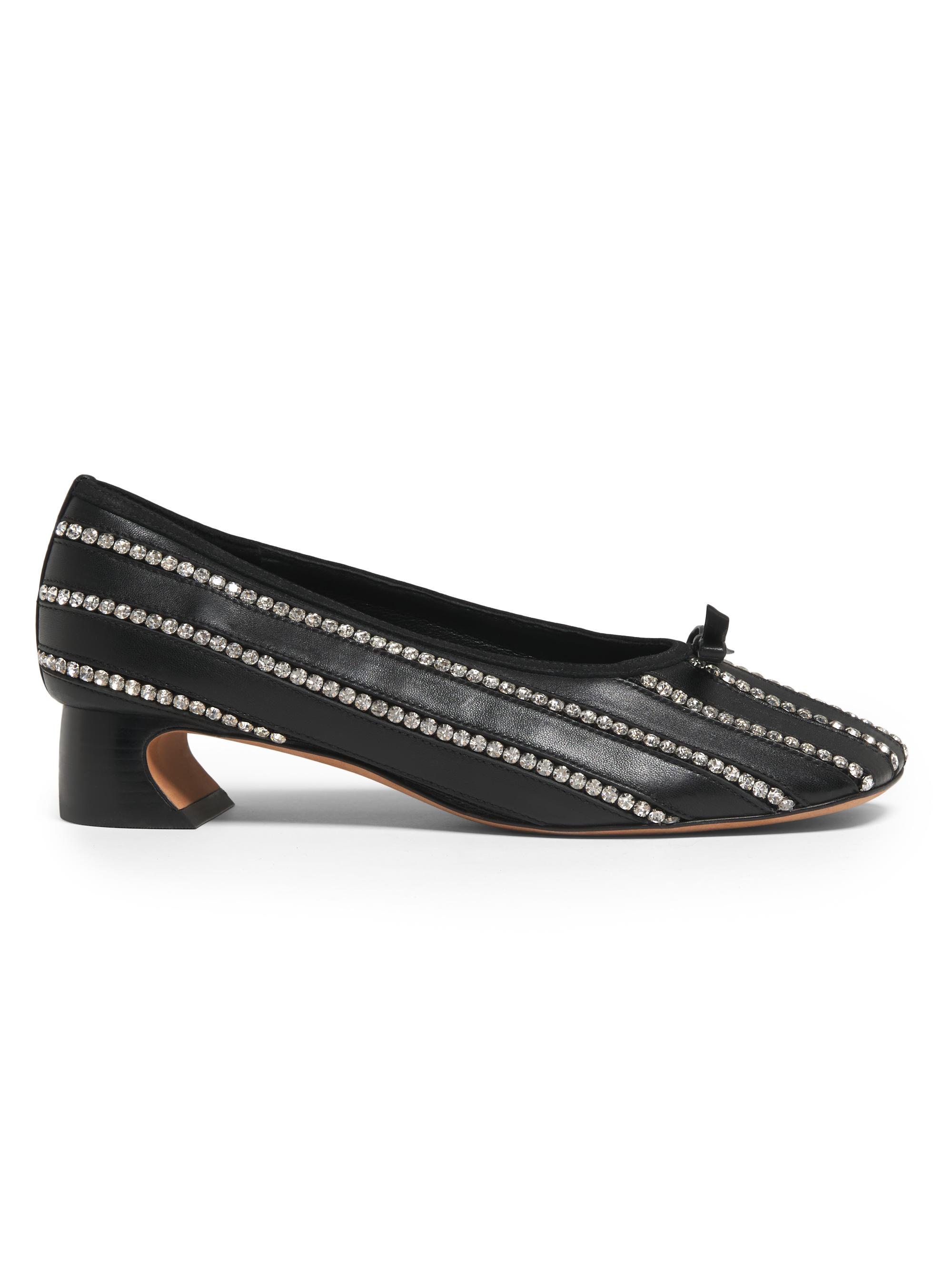 3.1 Phillip Lim Women's ID 35MM Crystal-Inlaid Leather Ballerina Pumps - Black