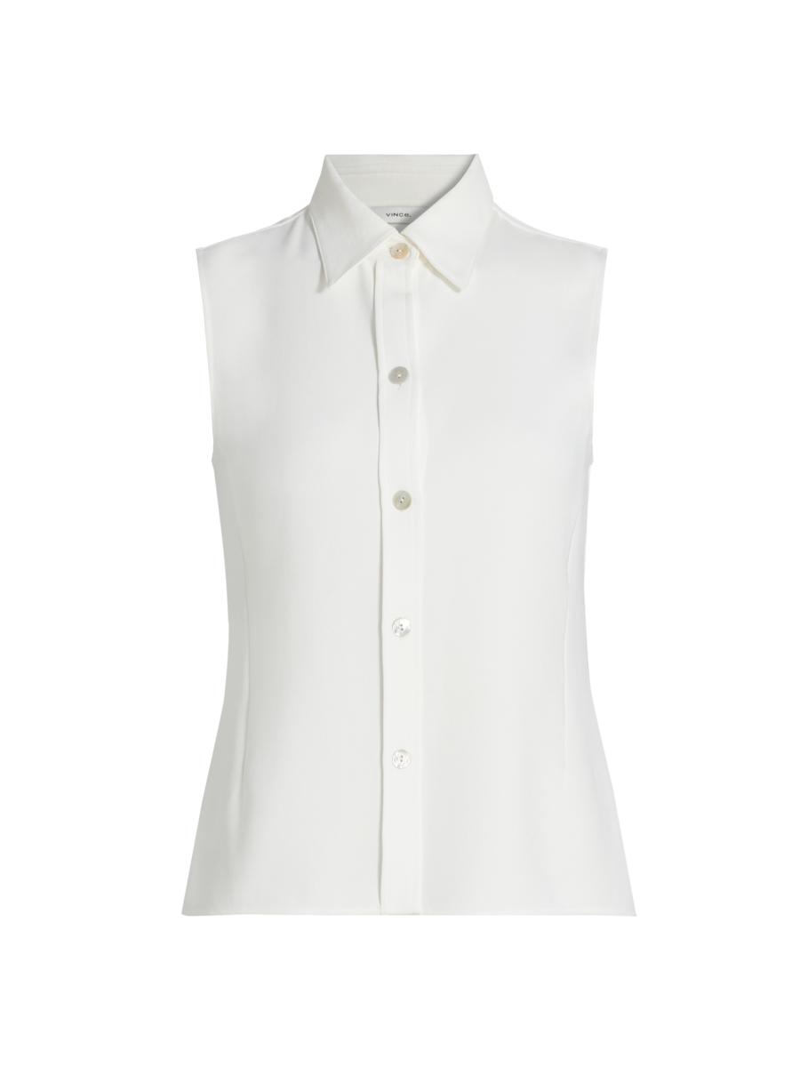 Vince Sleeveless Button-Front Shirt | Saks Fifth Avenue