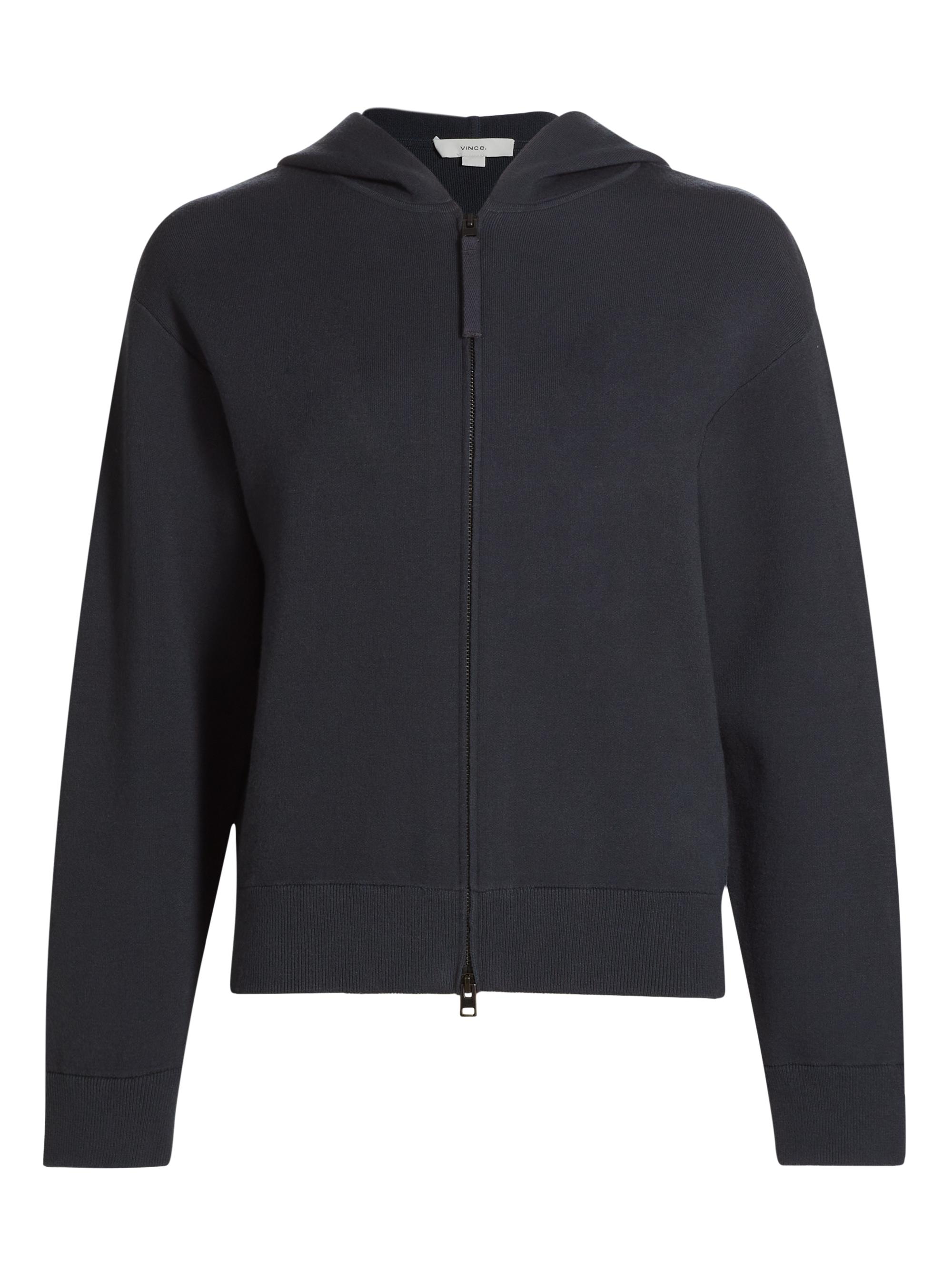 Vince Women's Zip-Front Hoodie - Graphite