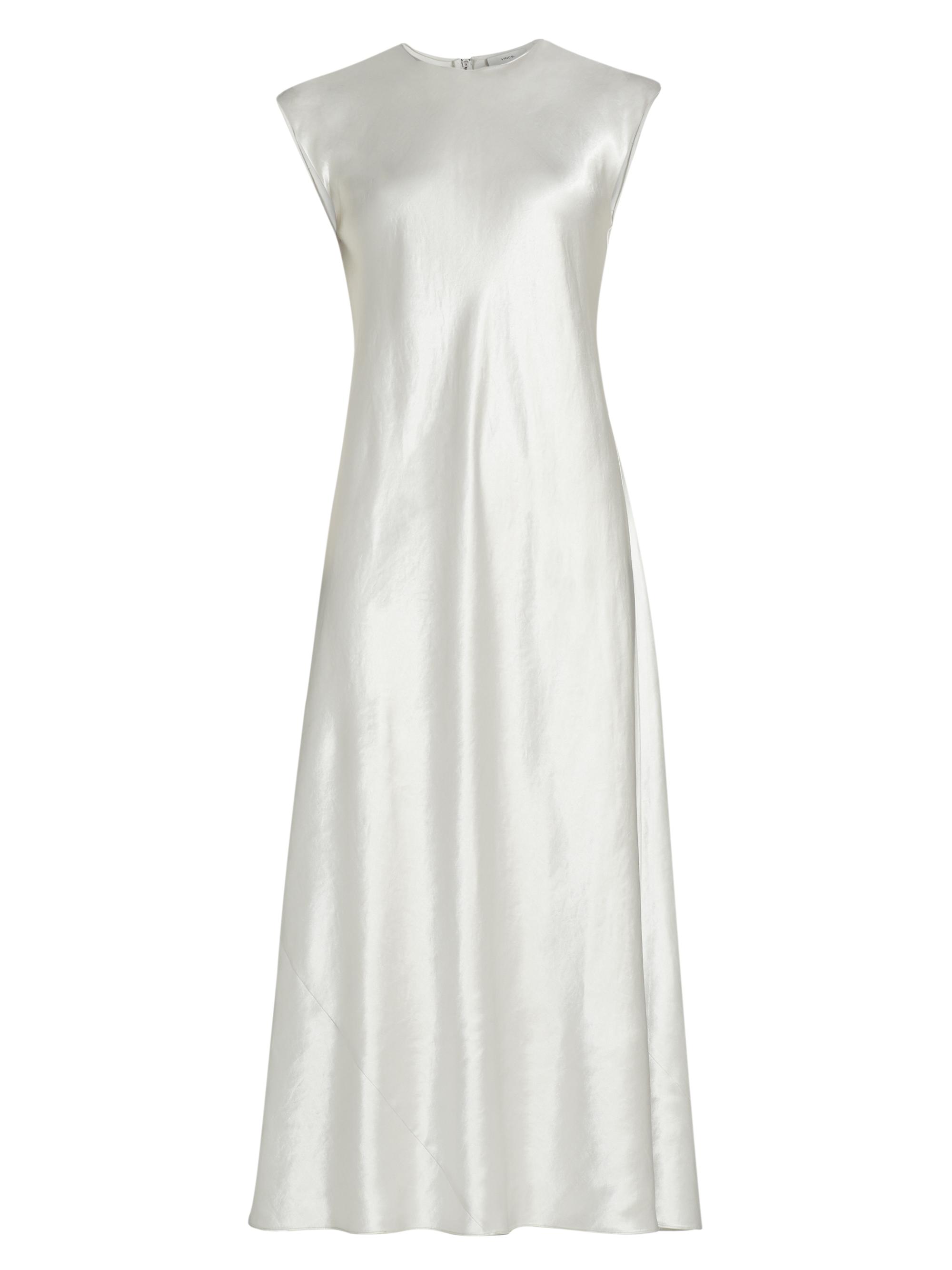 Vince Women's Bias-Cut Crewneck Midi-Dress - Salt Glass