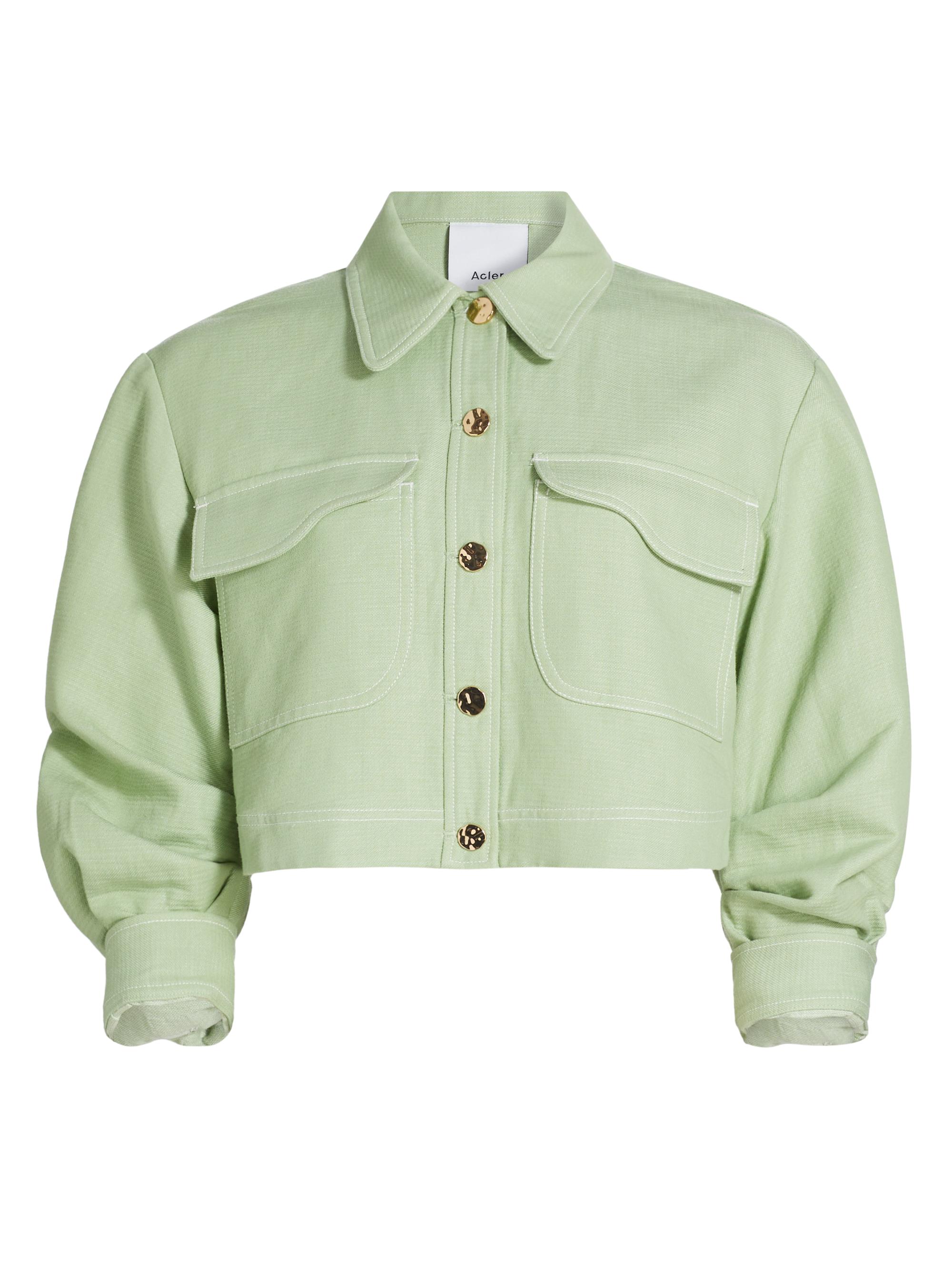 Acler Women's Bradbury Crop-Sleeve Jacket - Fern Green