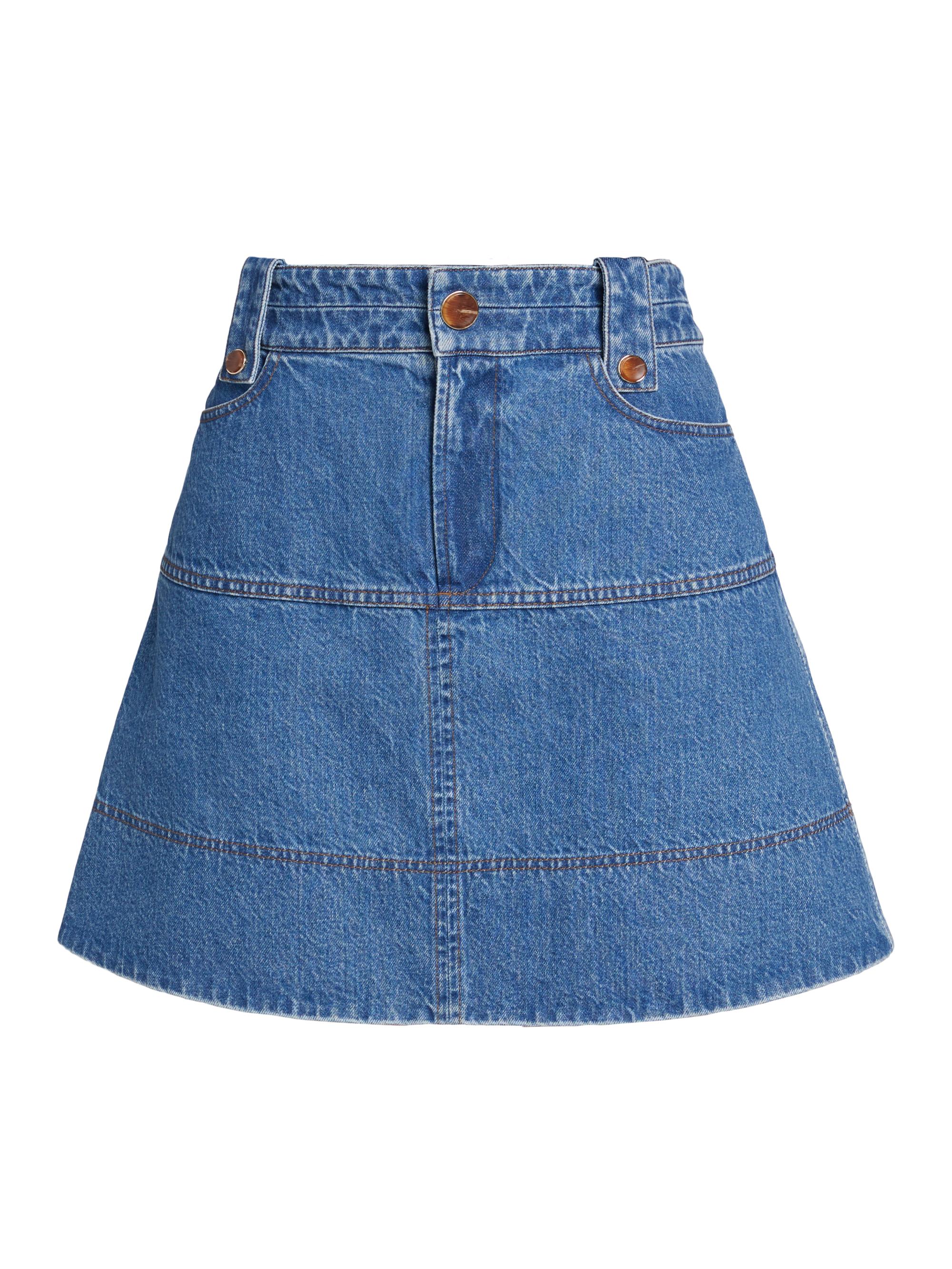 Tanya Taylor Women's Hudie Denim Skirt - Medium Indigo Blue