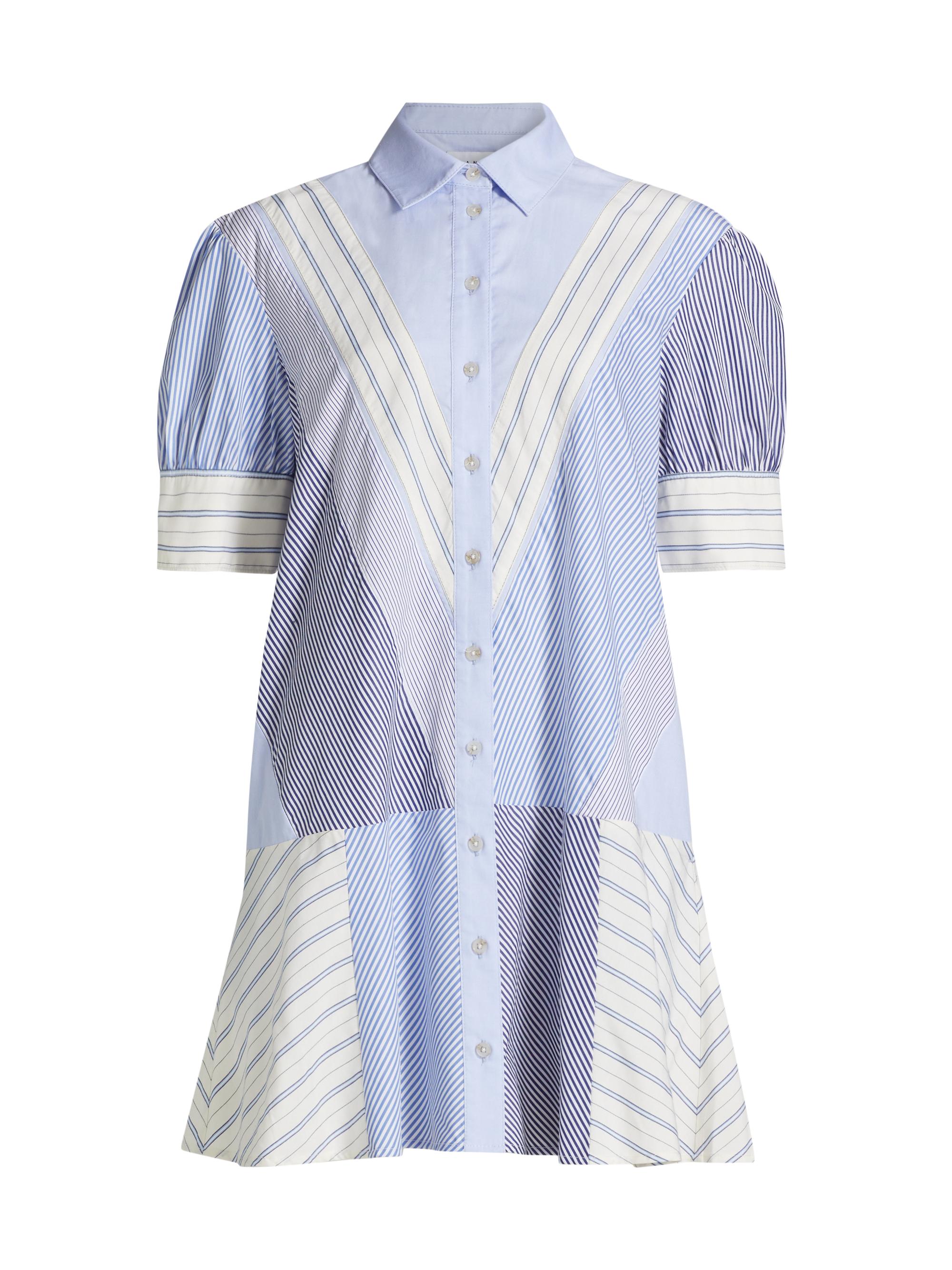 Tanya Taylor Women's Ladessa Striped Mini-Shirtdress - Oxford Blue Multi