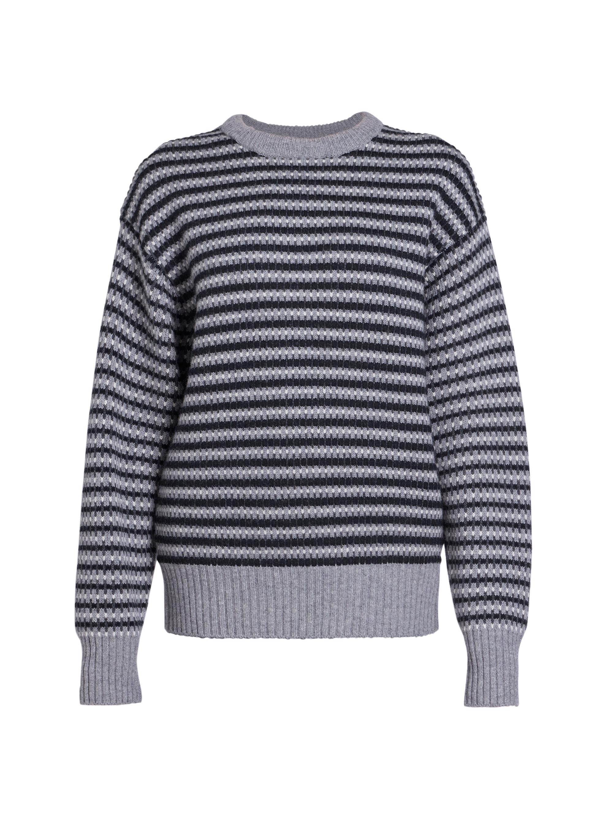 JW Anderson Women's Wool Striped Jumper - Mid Grey