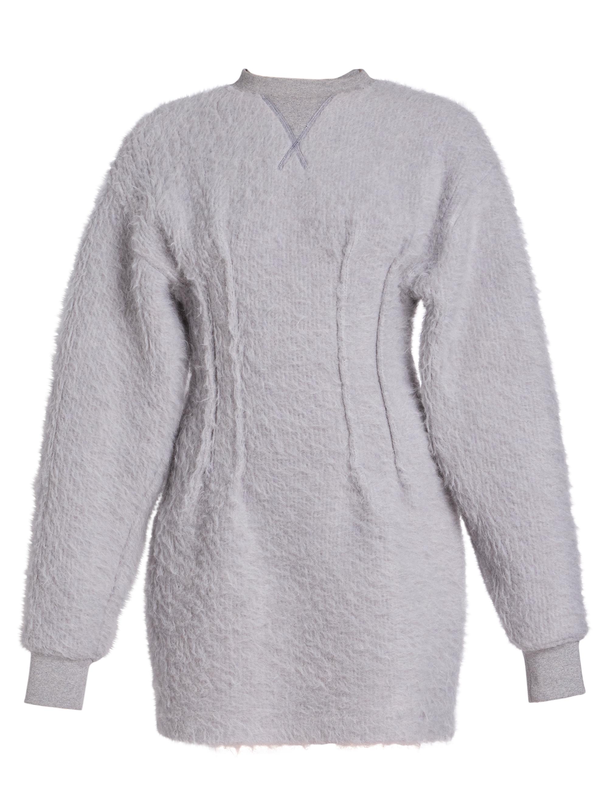 JW Anderson Women's Mohair-Blend Hourglass Minidress - Light Grey