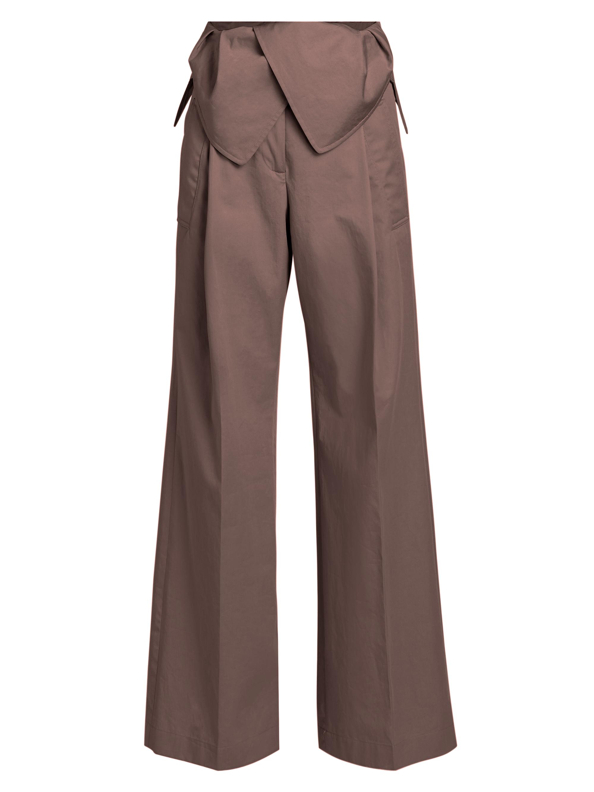 MM6 Maison Margiela Cotton Gabardine Foldover Wide-Leg Pants