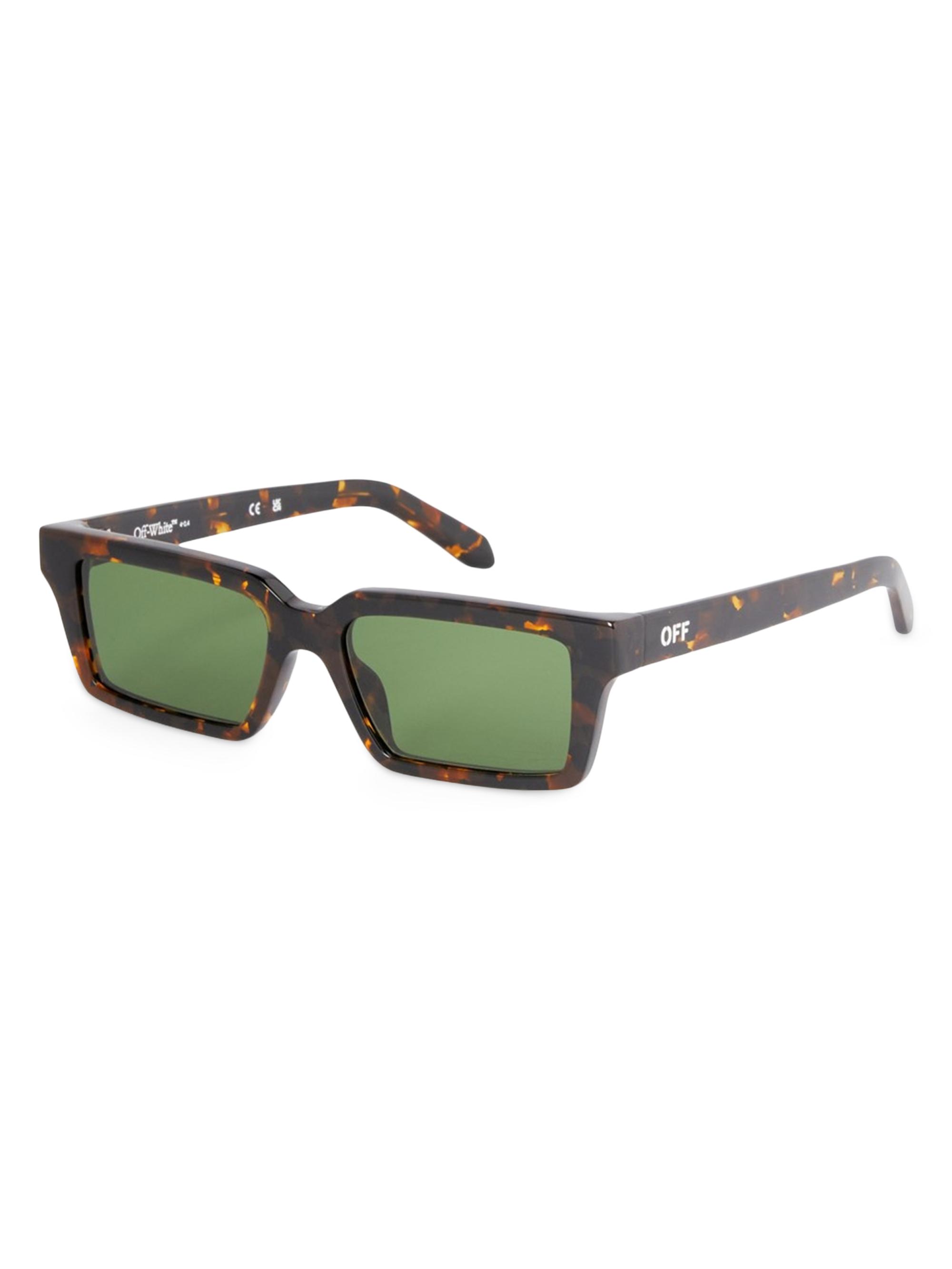 Off-White Men's Warren 54MM Rectangular Sunglasses - Havana Green