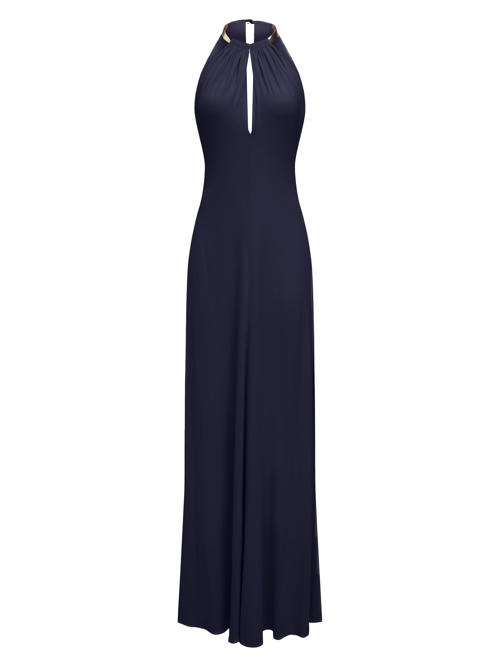 Halston Women's Oriana Jersey Halterneck Gown - Navy