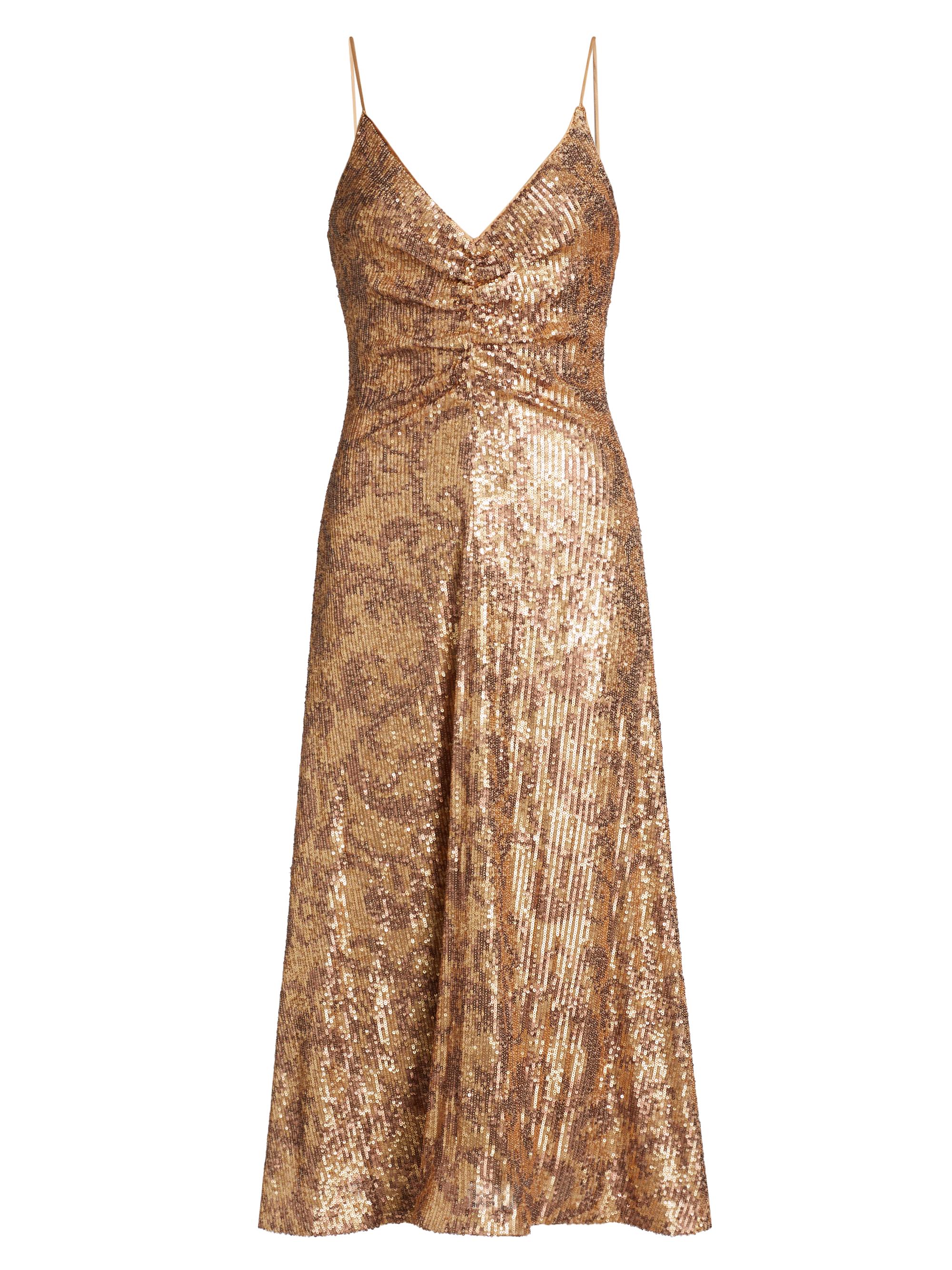Halston Women's Essence Leo Sequin Midi-Dress - Gold
