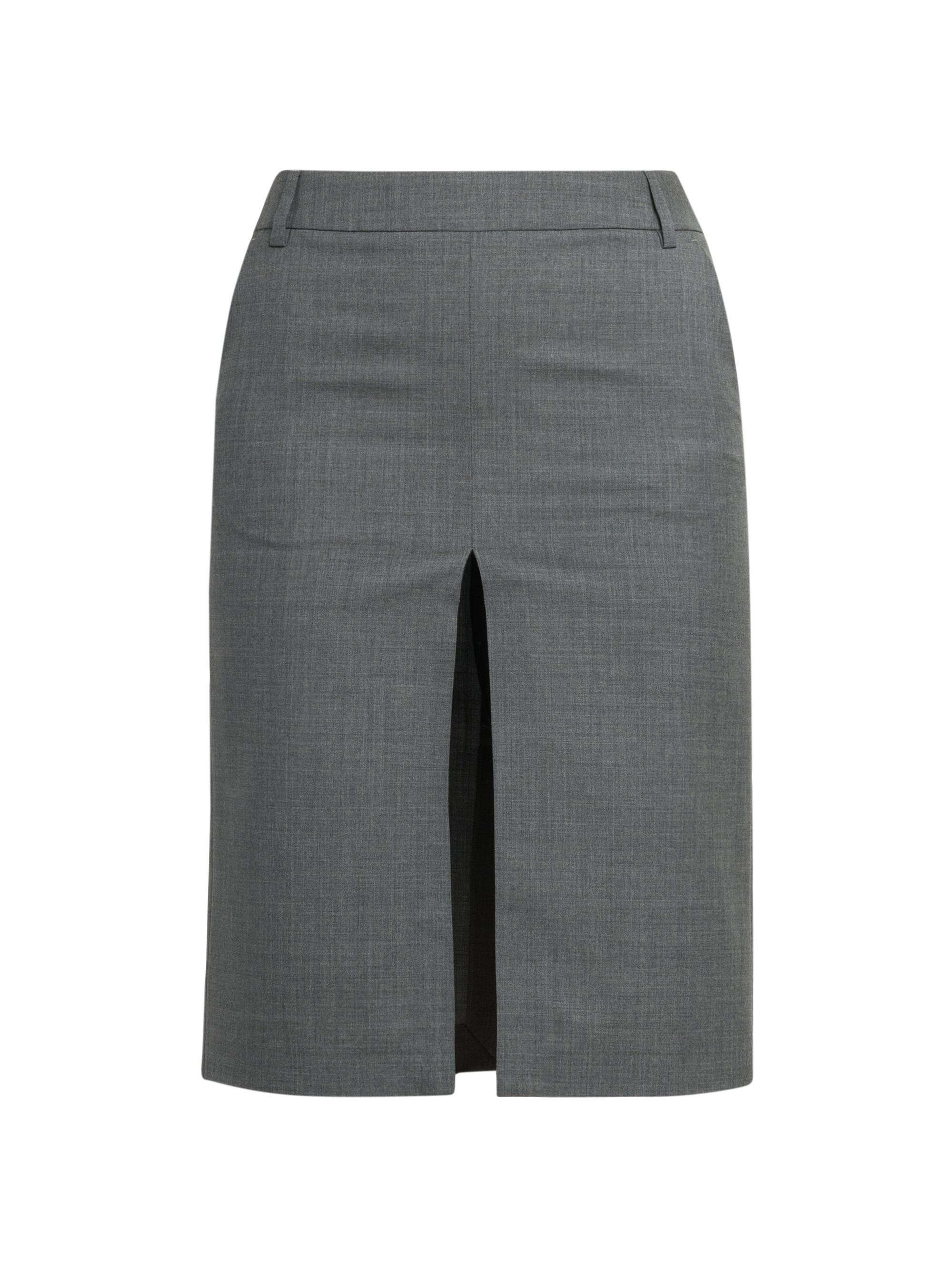 Armarium Women's Slit Wool Pencil Skirt - Grey