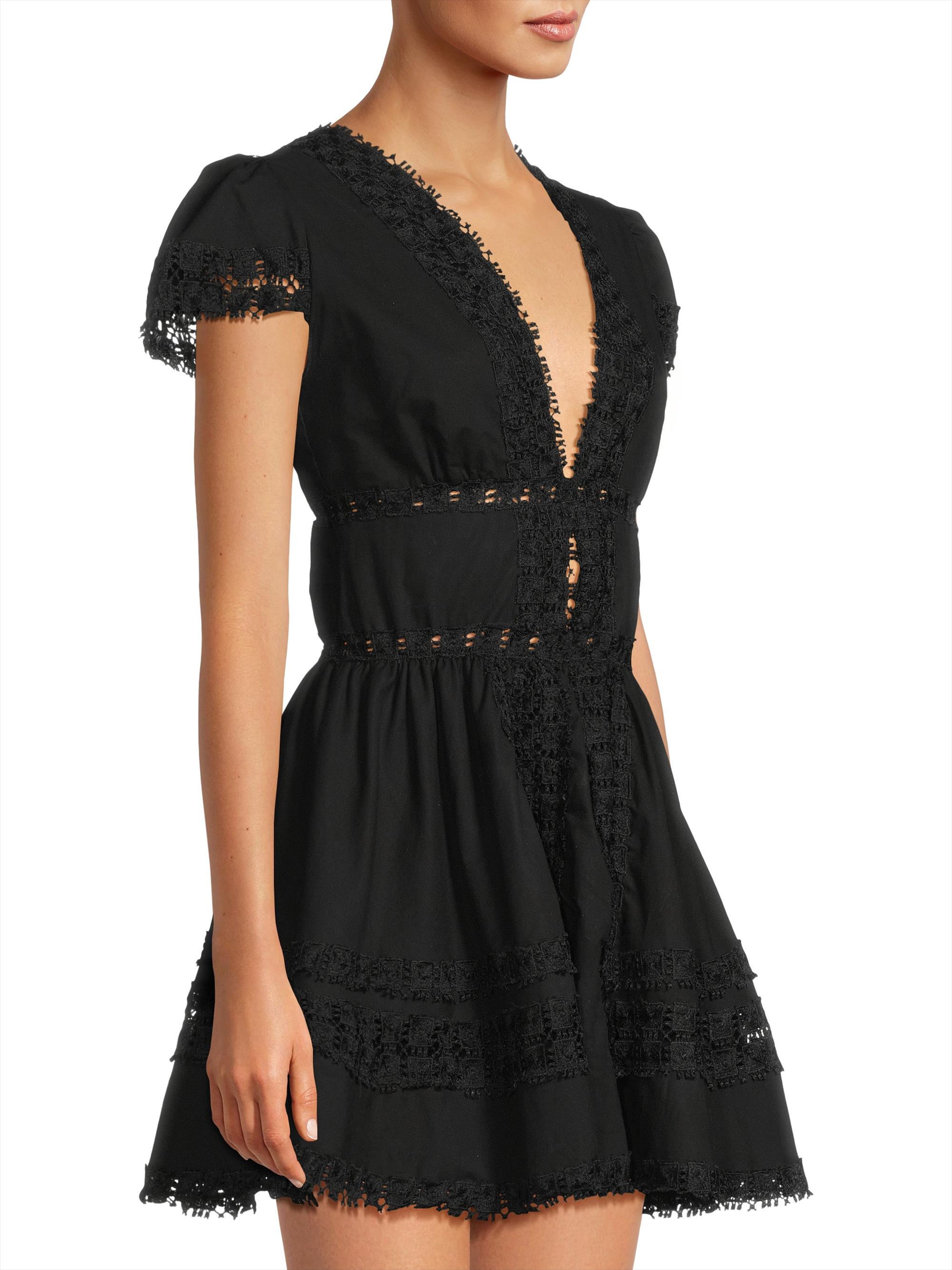 Peixoto Piper Lace-Trimmed Cotton Minidress | Saks Fifth Avenue