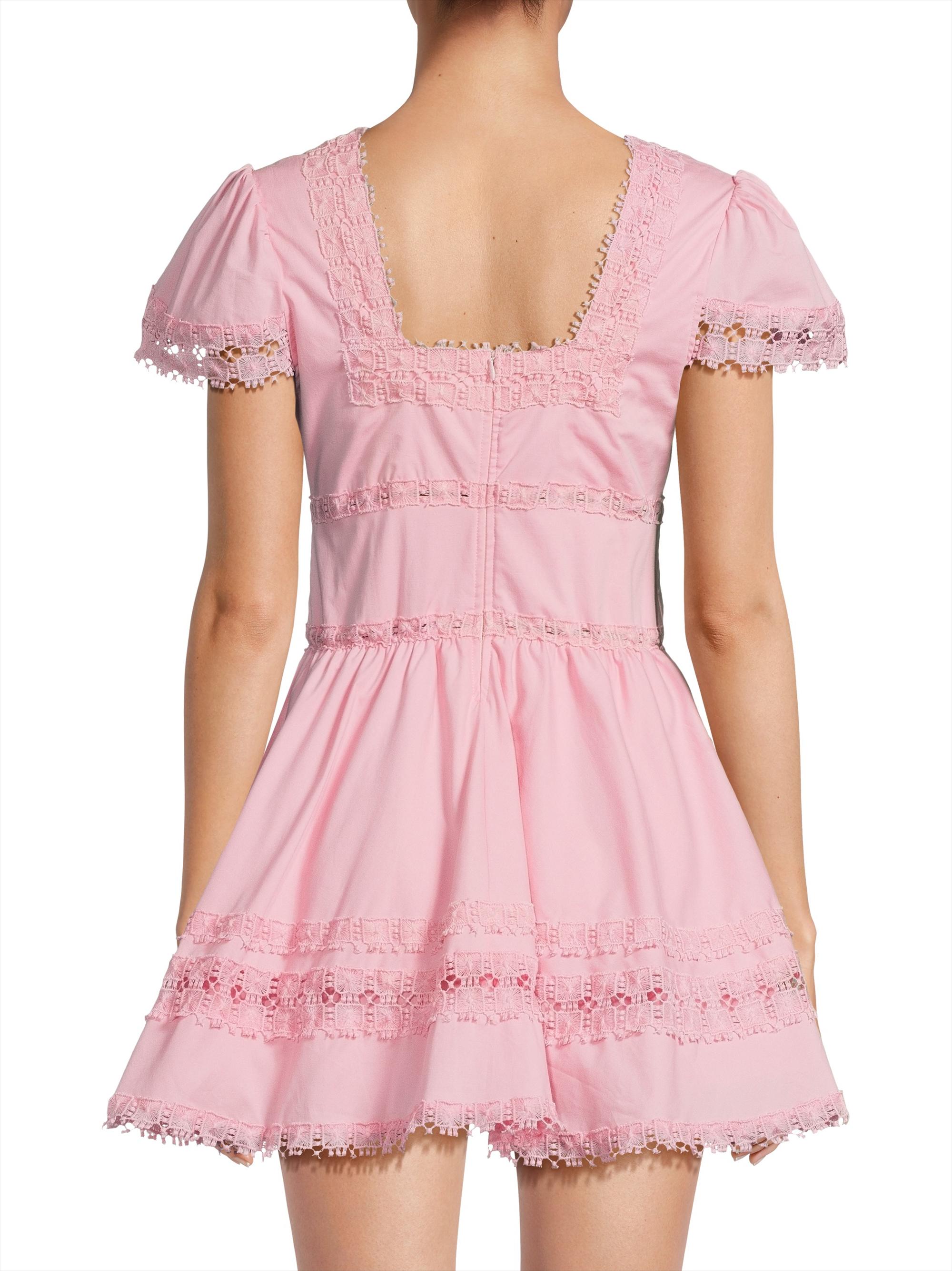 Peixoto Women's Piper Lace-Trimmed Cotton Minidress - Proper Pink | Thumbnail 5