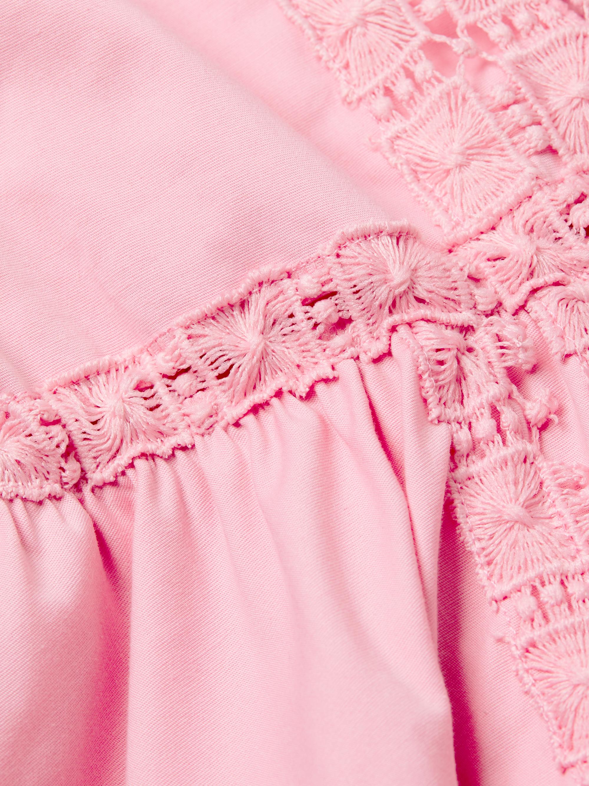 Peixoto Women's Piper Lace-Trimmed Cotton Minidress - Proper Pink | Thumbnail 6