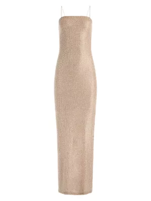 Alice + Olivia Women's Fifi Shimmer Mesh Maxi Dress - Tan