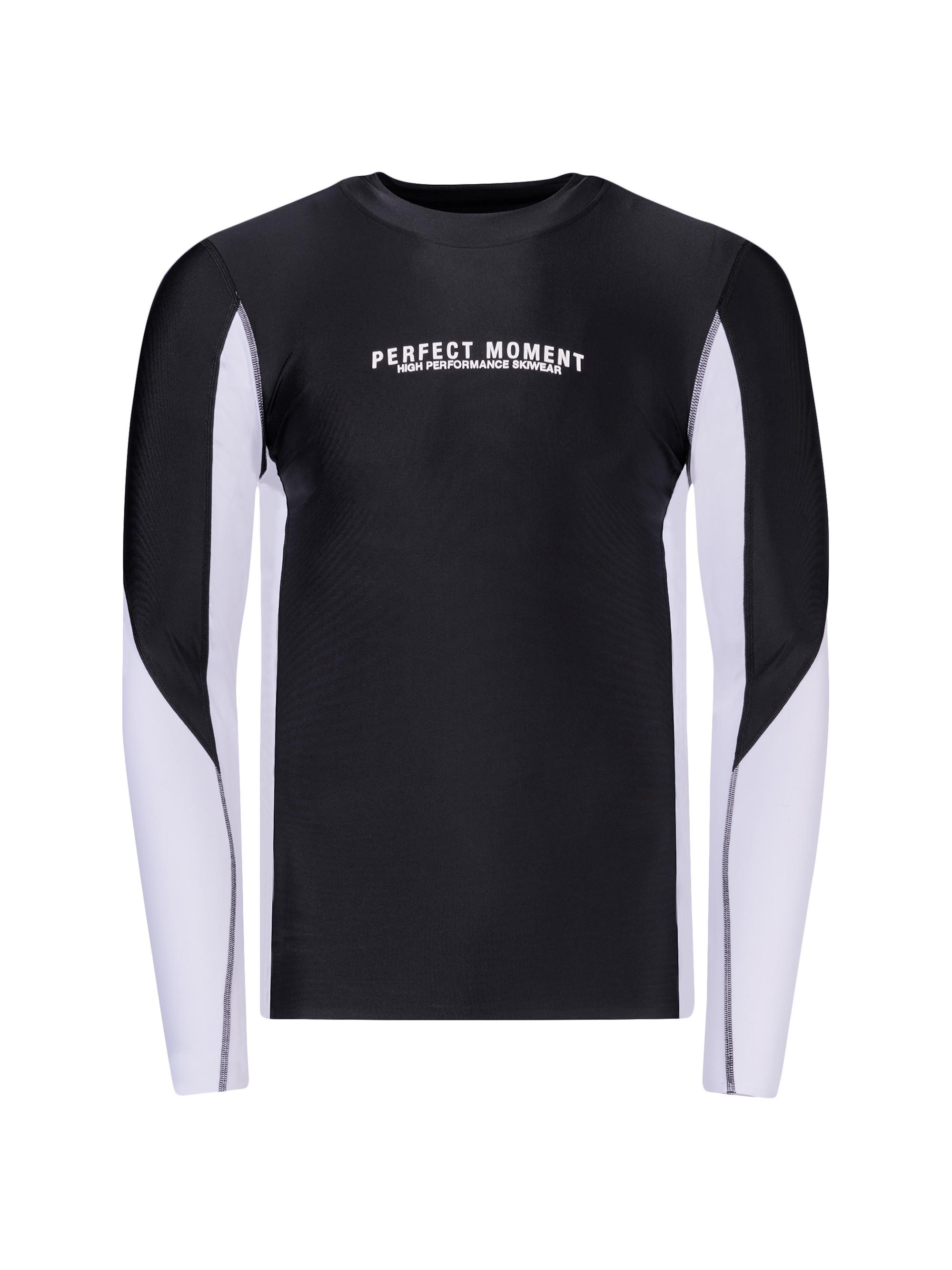 Perfect Moment Men's Perfect Colorblocked Logo Performance Top - Jet Black Pure White