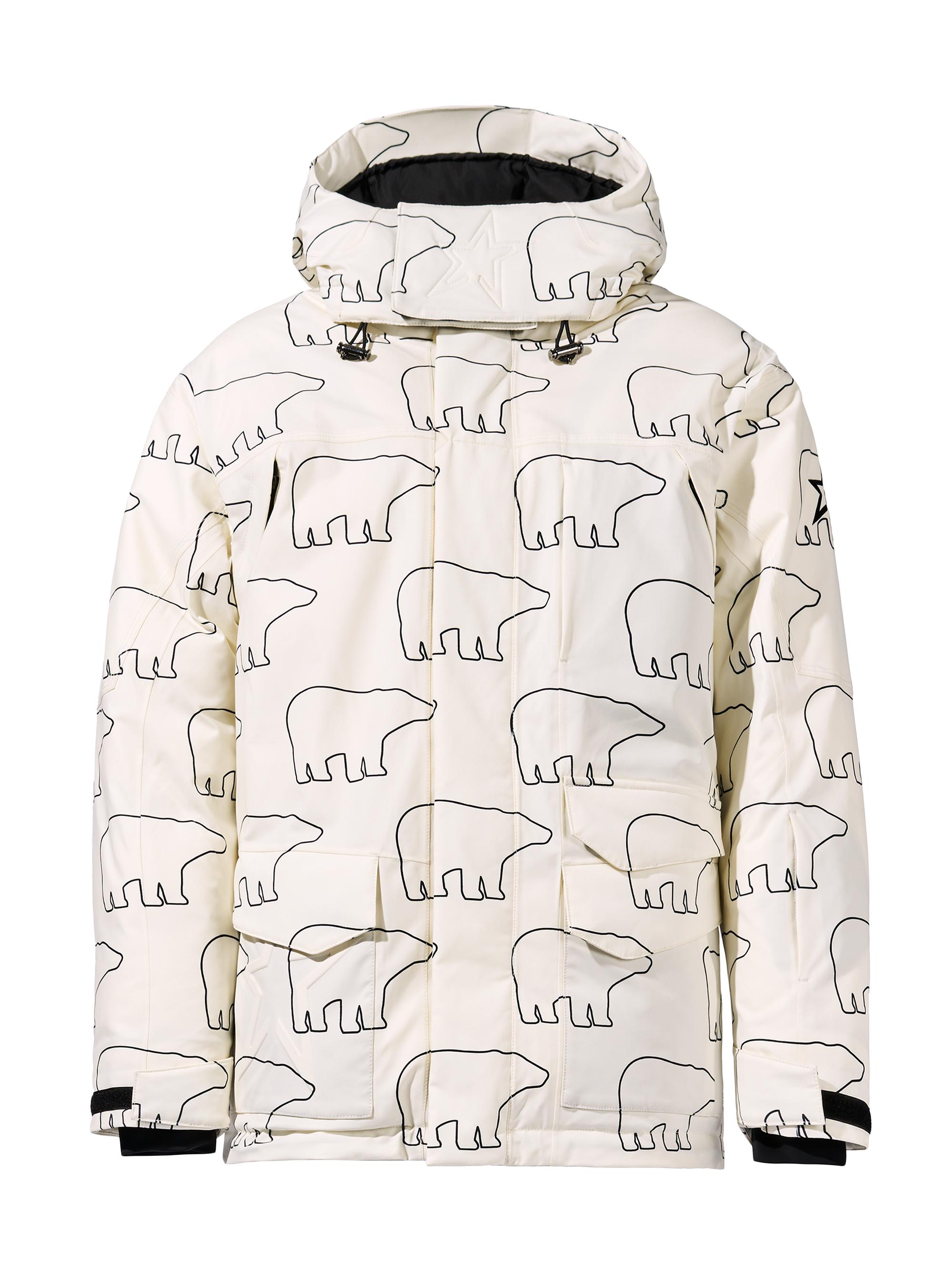 Perfect Moment Men's Max Polar Bear Down Hooded Ski Parka - Bear Print