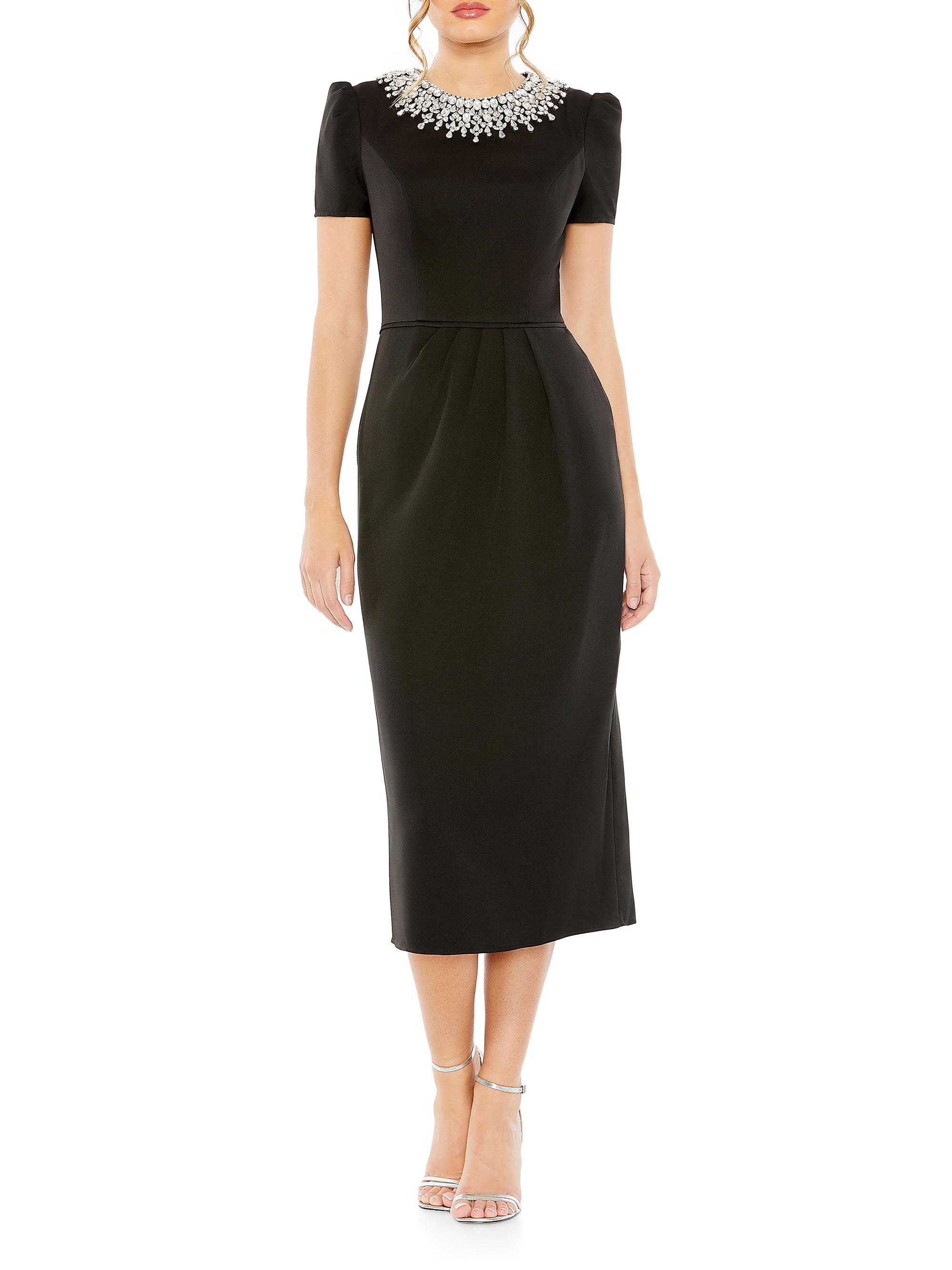 Mac Duggal Crystal-Embellished Sheath Midi-Dress Saks Fifth Avenue