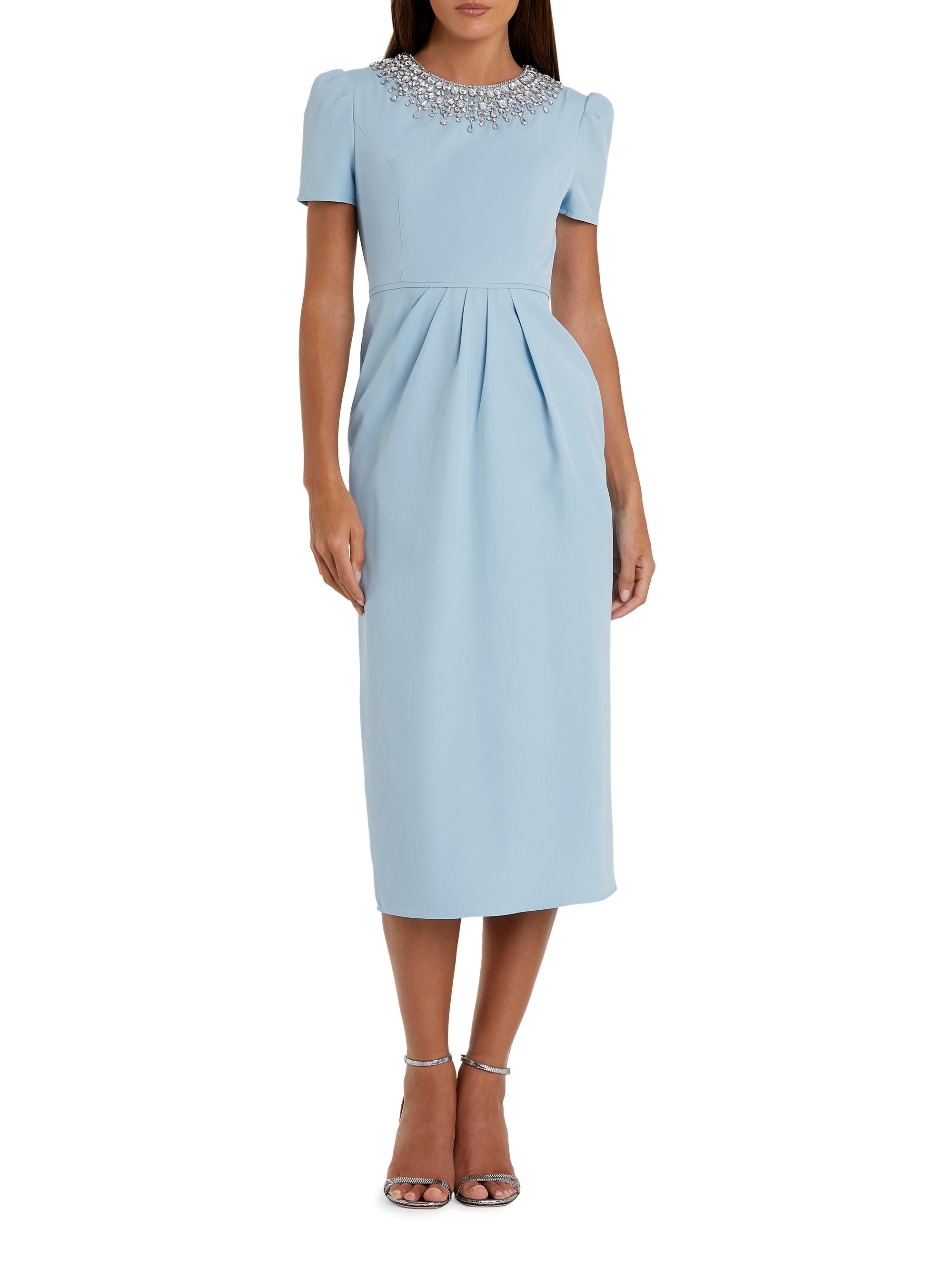 Mac Duggal Women's Crystal-Embellished Sheath Midi-Dress - French Blue