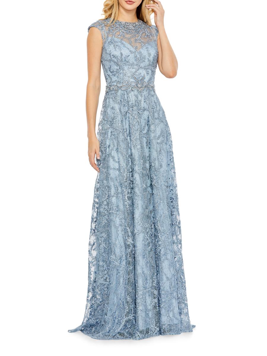 【Mac Duggal】Embroidered Cap Sleeve A Line Gown 関税送料込 Mac Duggal】Embroidered Cap Sleeve A Line Gown 関税送料込