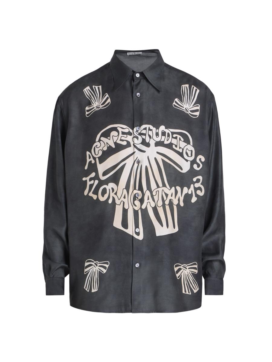 トップス Acnestudios print patch shirt34 Acne Studios Patch print t-shirt - Fitted fit - Carbon grey