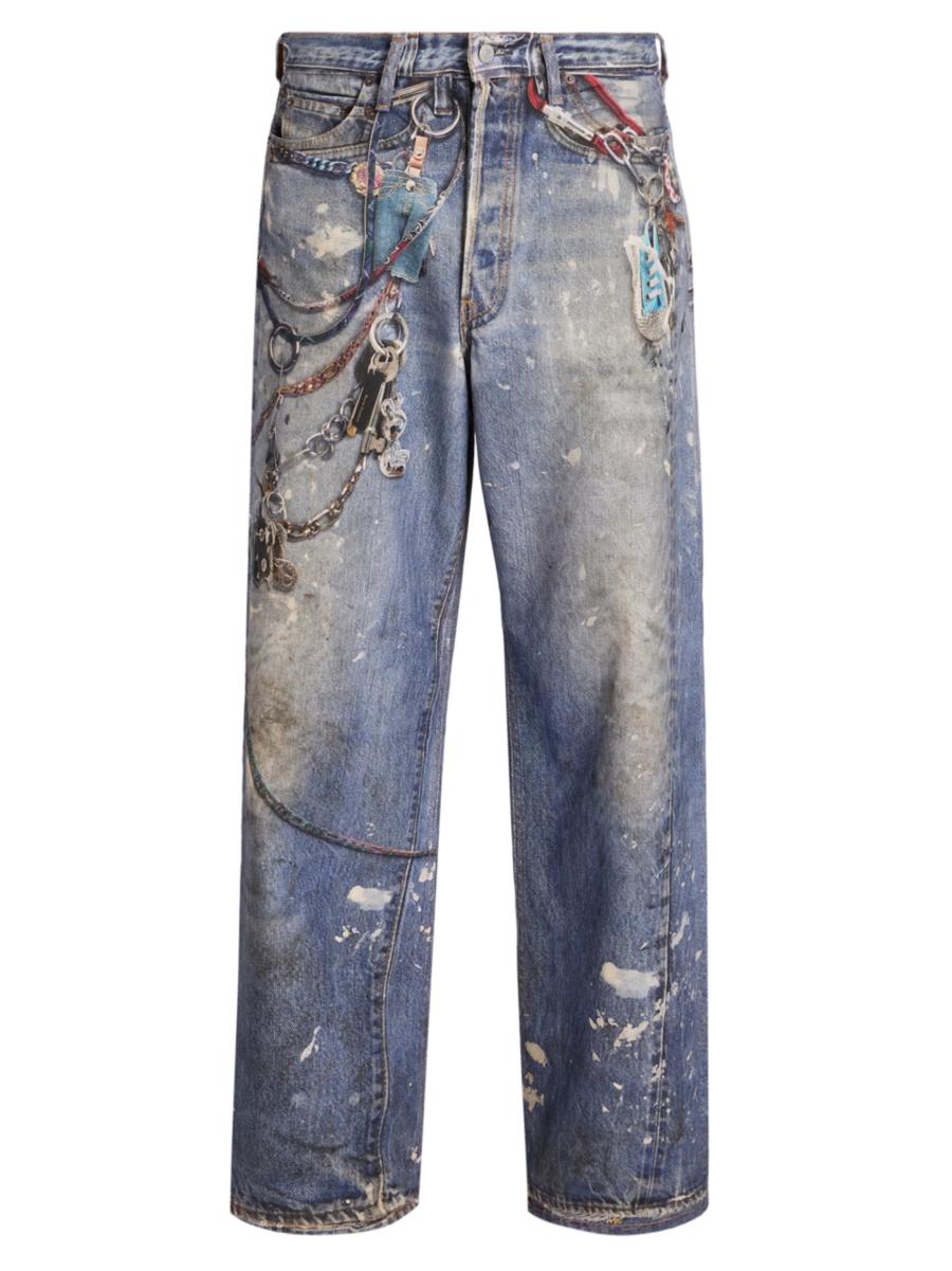 Shop Acne Studios 1981 Splatter Keychain Jeans | Saks Fifth Shop Acne Studios 1981 Splatter Keychain Jeans | Saks Fifth