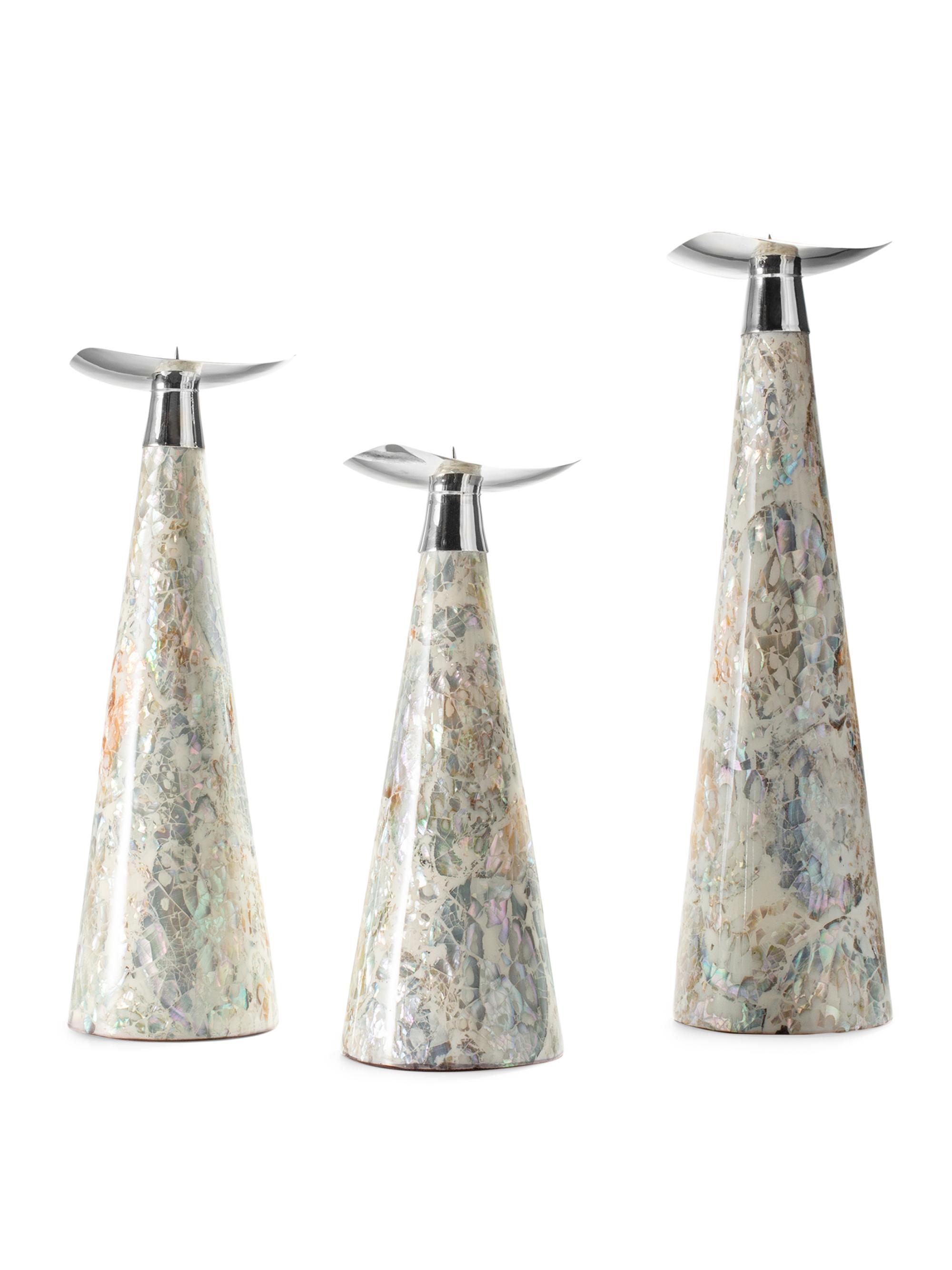 Ladorada Mother Of Pearl Candleholder Trio
