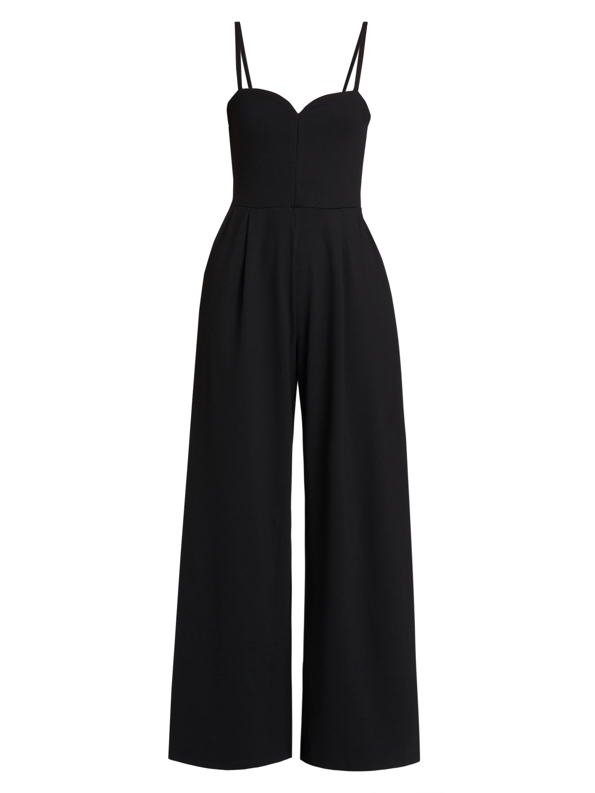 susana monaco Women's Sweetheart Wide-Leg Jumpsuit - Black